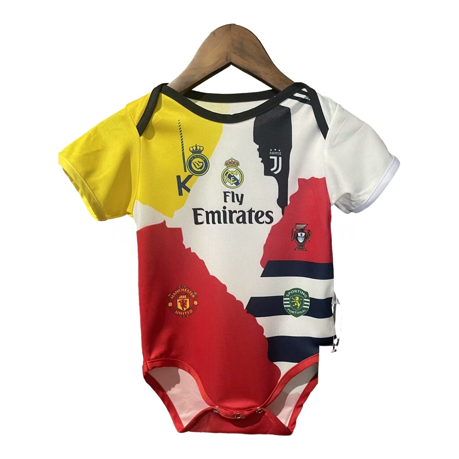 Cristiano Ronaldo Career Commemorative Baby Crawling Suit - Real Madrid Juventus Portugal Manchester United Al Nassr Sporting CP - ManixJersey
