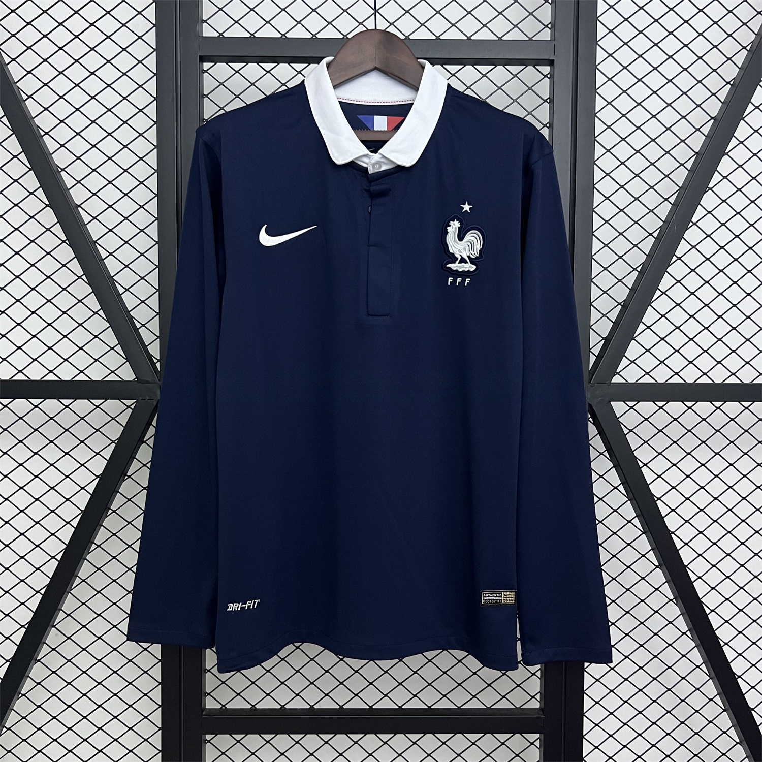 Retro France 2014 Home Long Sleeves Jersey - ManixJersey