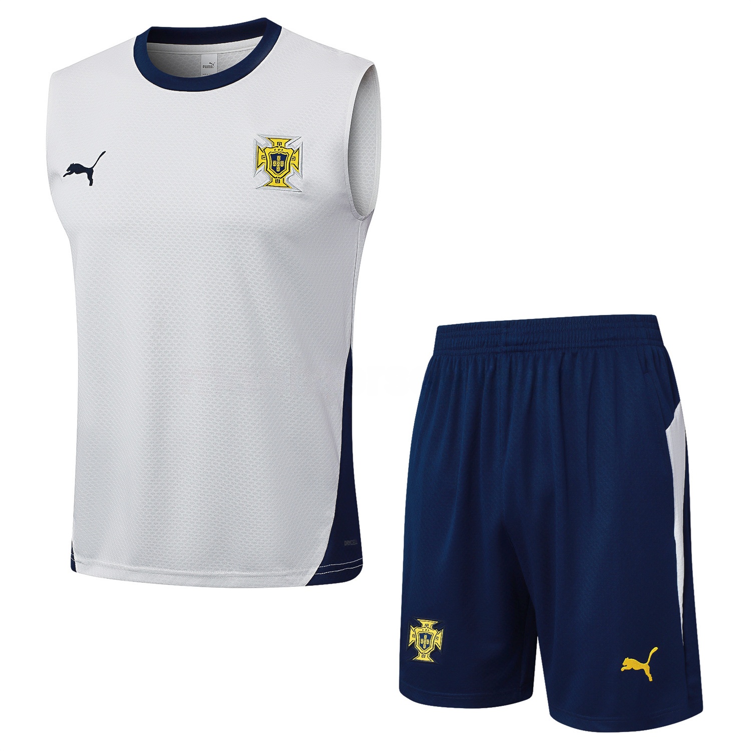 Portugal 25-26 Vest Training Set - Off White Top and Deep Blue Shorts - ManixJersey