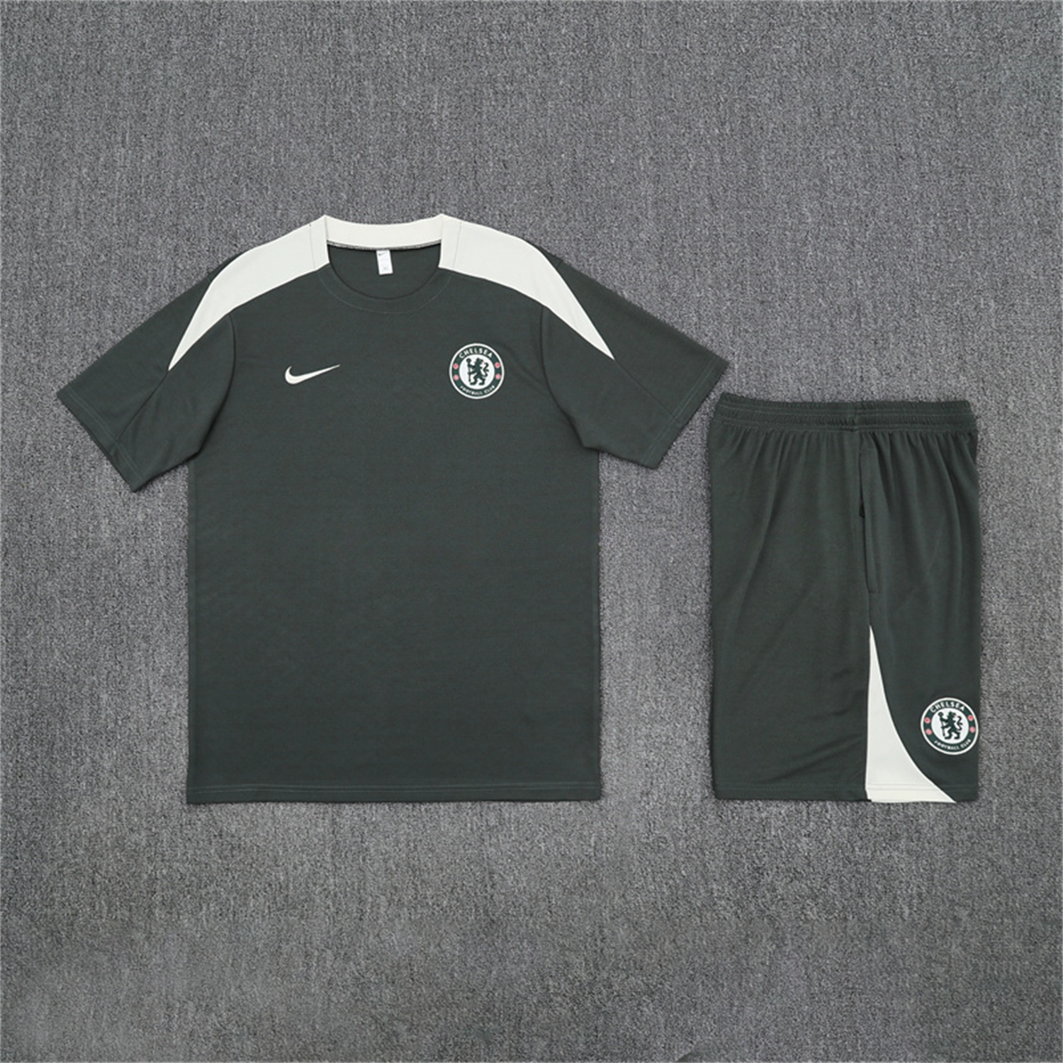 C.H.E.L.S.E.A 25-26 Short-Sleeve Training Set - Army Green Top & Army Green Shorts - ManixJersey