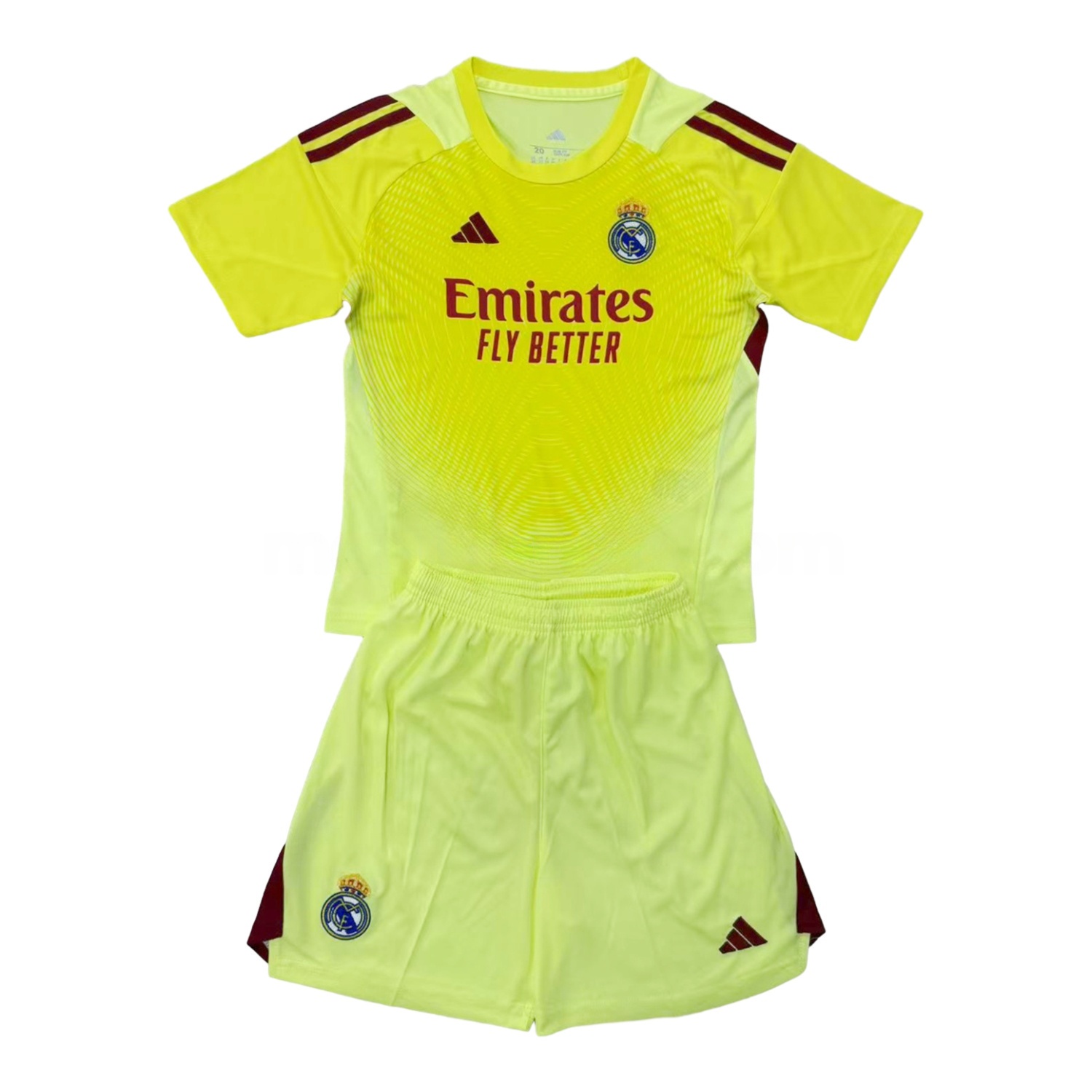Real Madrid 25-26 Light Yellow Goalkeeper Kids Kit - ManixJersey