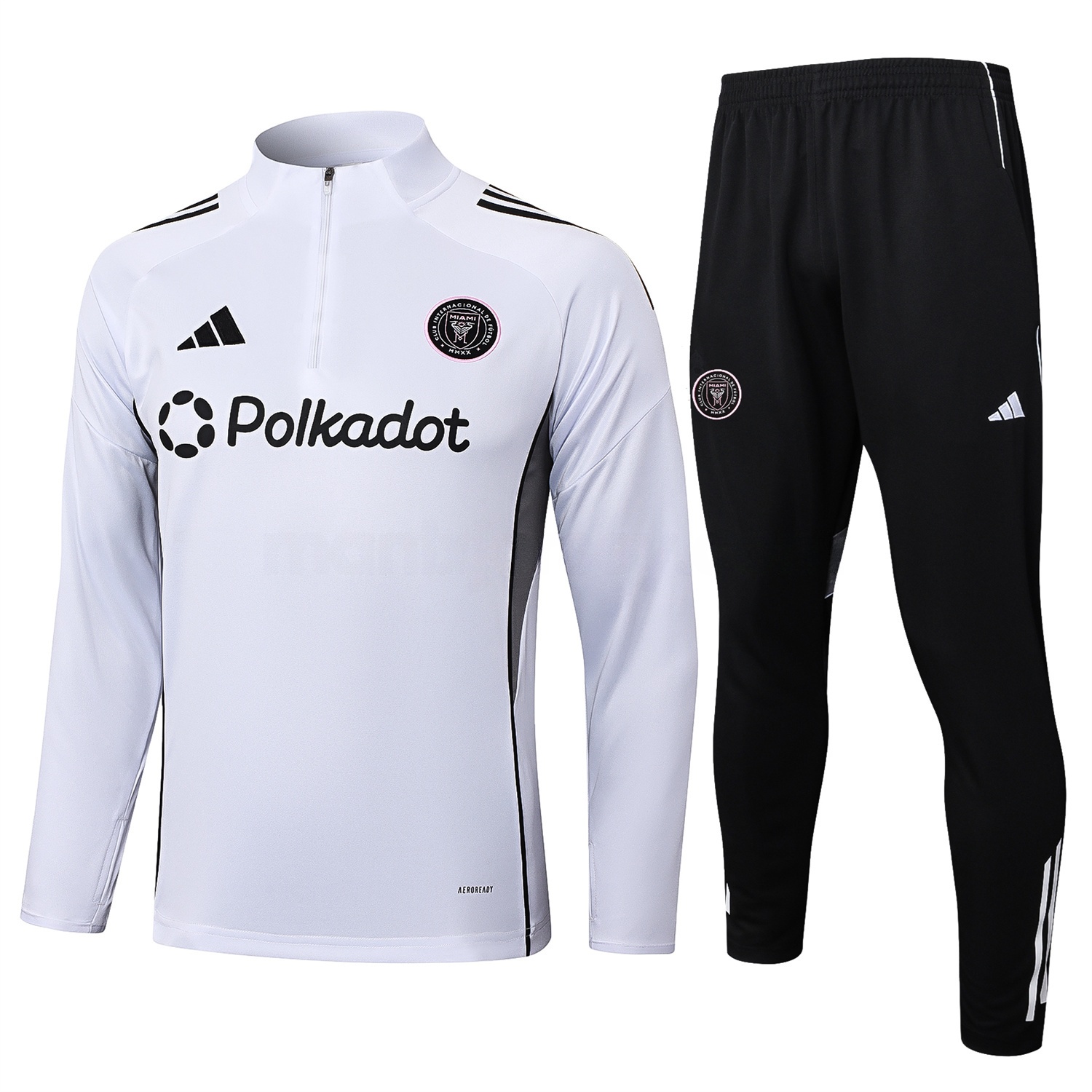 INT M.A.M 25-26 Long Sleeves Training Set - White Top & Black Pants - ManixJersey