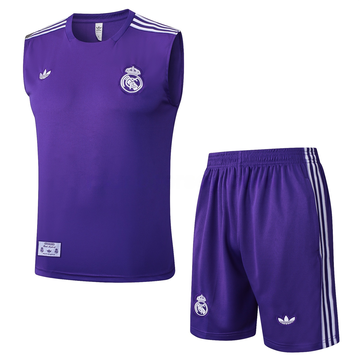 Real Madrid 25-26 Throwback Trefoil Vest Training Set - Purple - ManixJersey