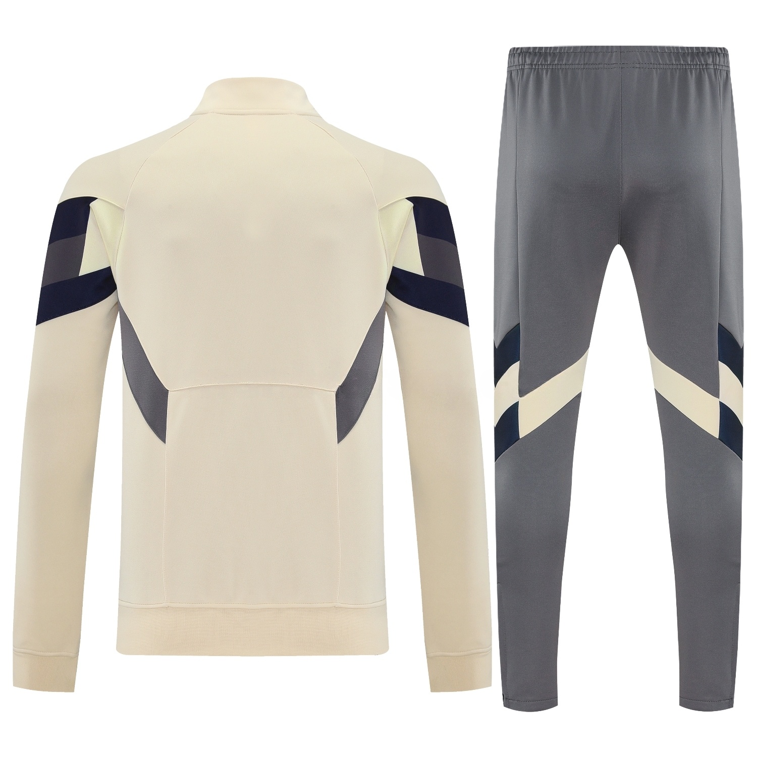 Real Madrid 25-26 Throwback Jacket Training Tracksuit - Off-white Jackets & Grey Pants - ManixJersey