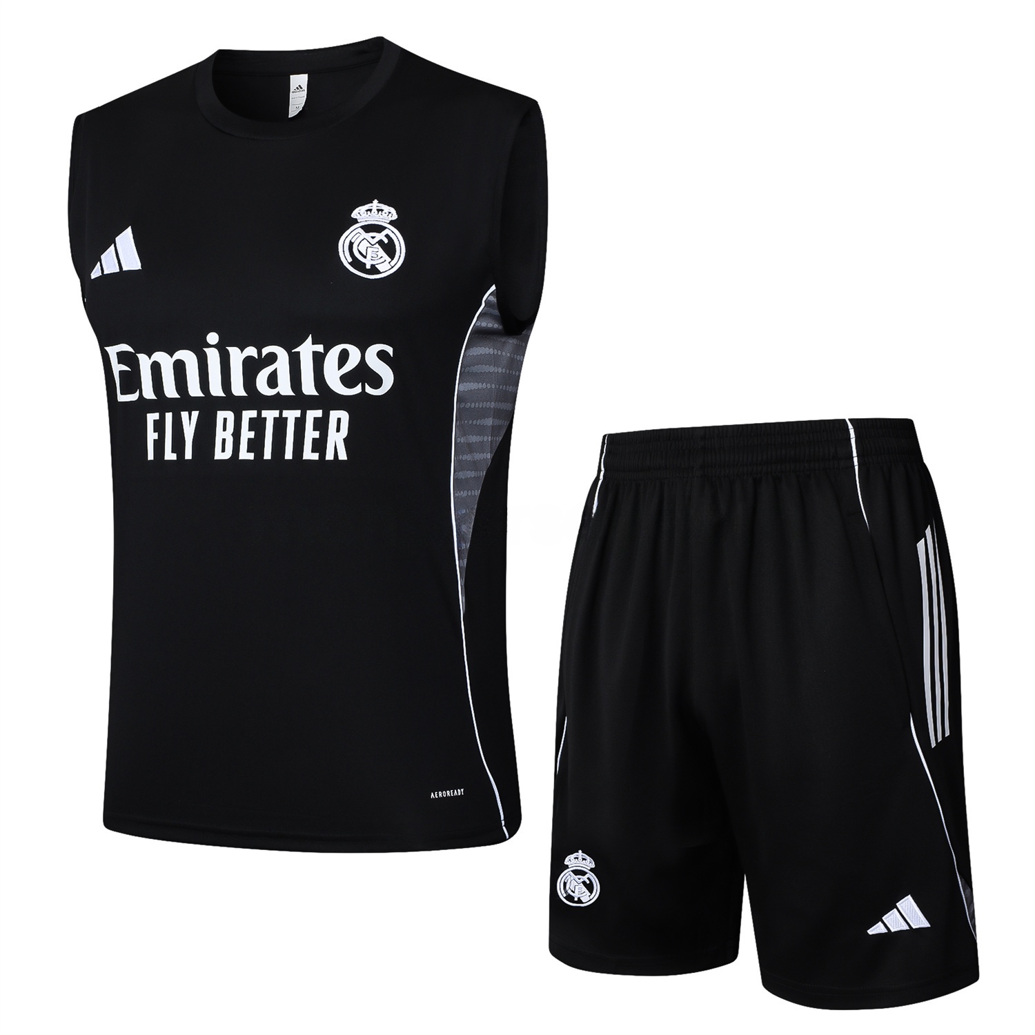 Real Madrid 25-26 Vest Training Set - Black Vest and Black Shorts - ManixJersey