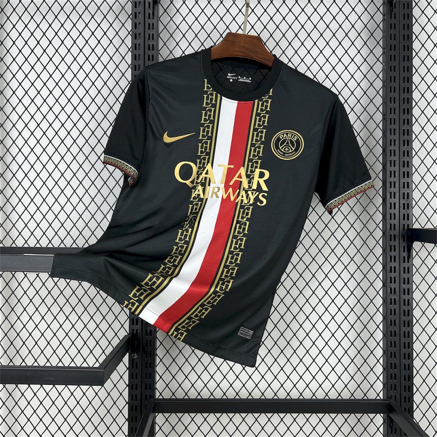 Paris Saint-Germain PSG 25-26 Red White Stripes Black Jersey - Fans Version - ManixJersey