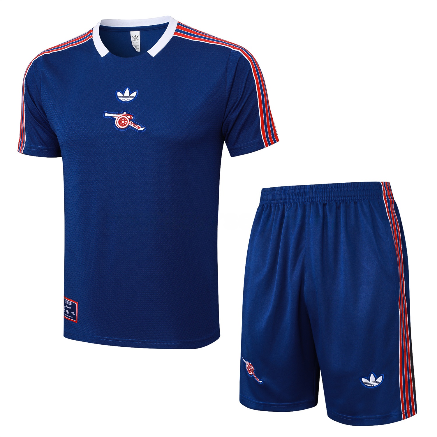 Arsenal 25-26 Throwback Trefoil Short-Sleeve Training Set - Royal Blue Top and Shorts - ManixJersey