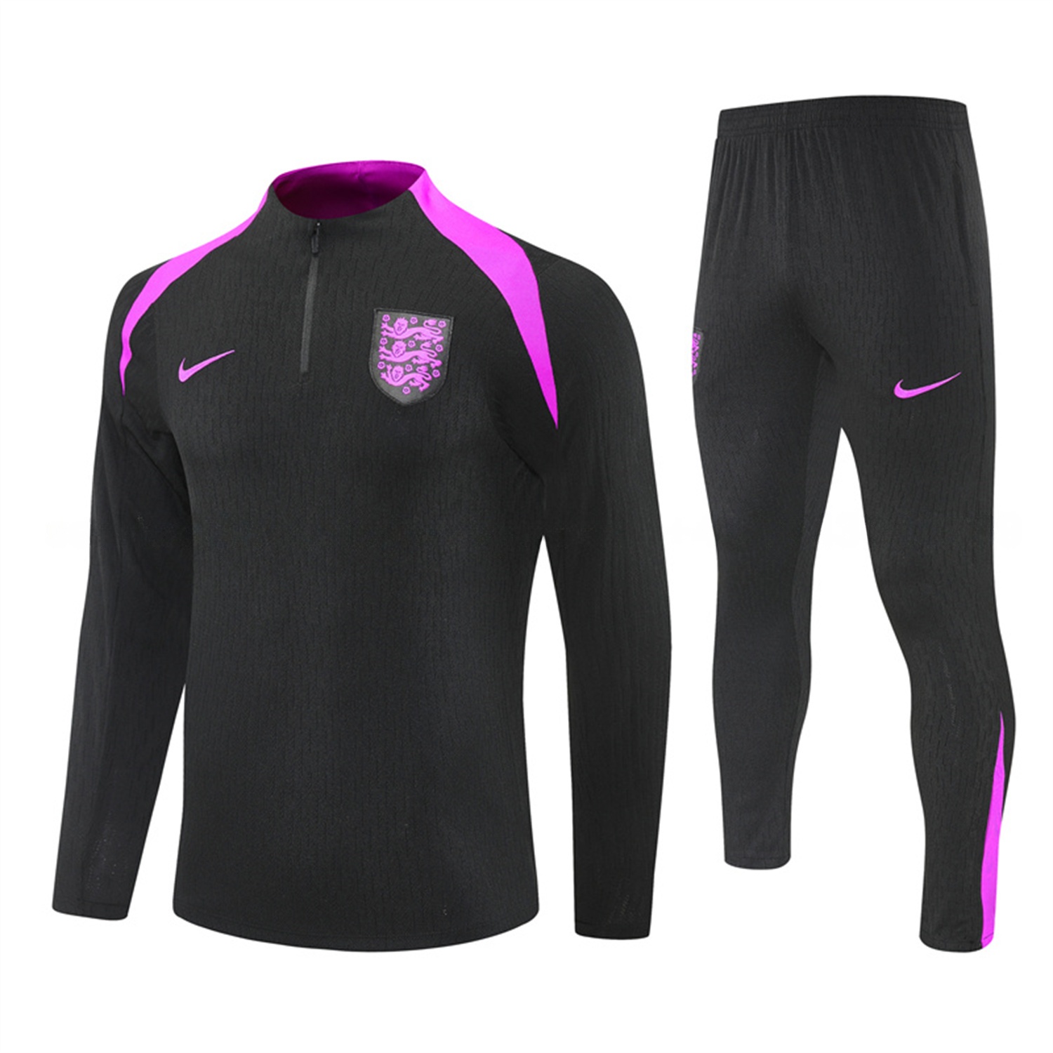 England 25-26 Long Sleeve Training Set - Player Version - Black Top and Pants - ManixJersey