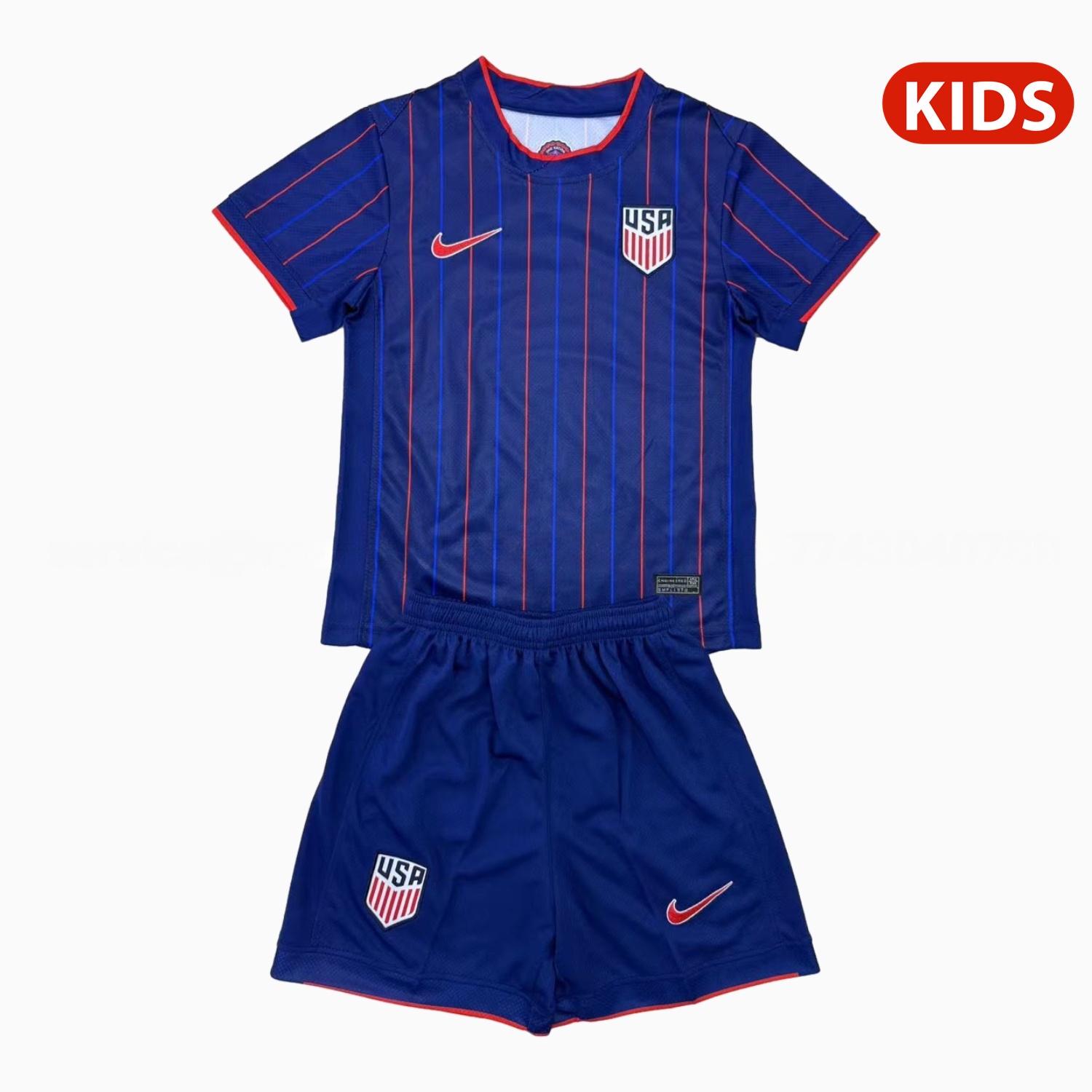 United States USA 25-26 Away Deep Blue Kids Kit - ManixJersey
