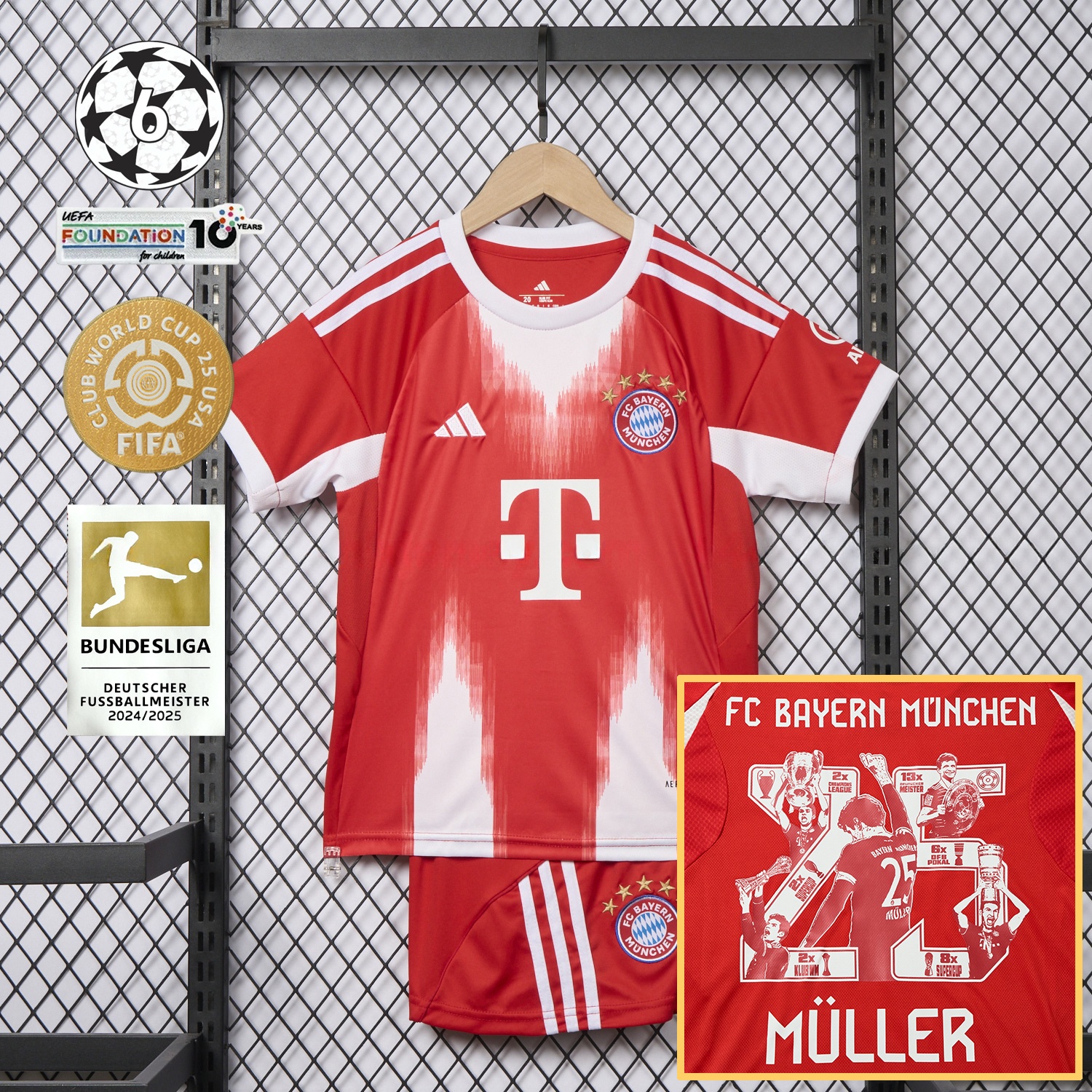 Bayern Munich 25-26 Home Müller Limited Edition Kids Kit - ManixJersey