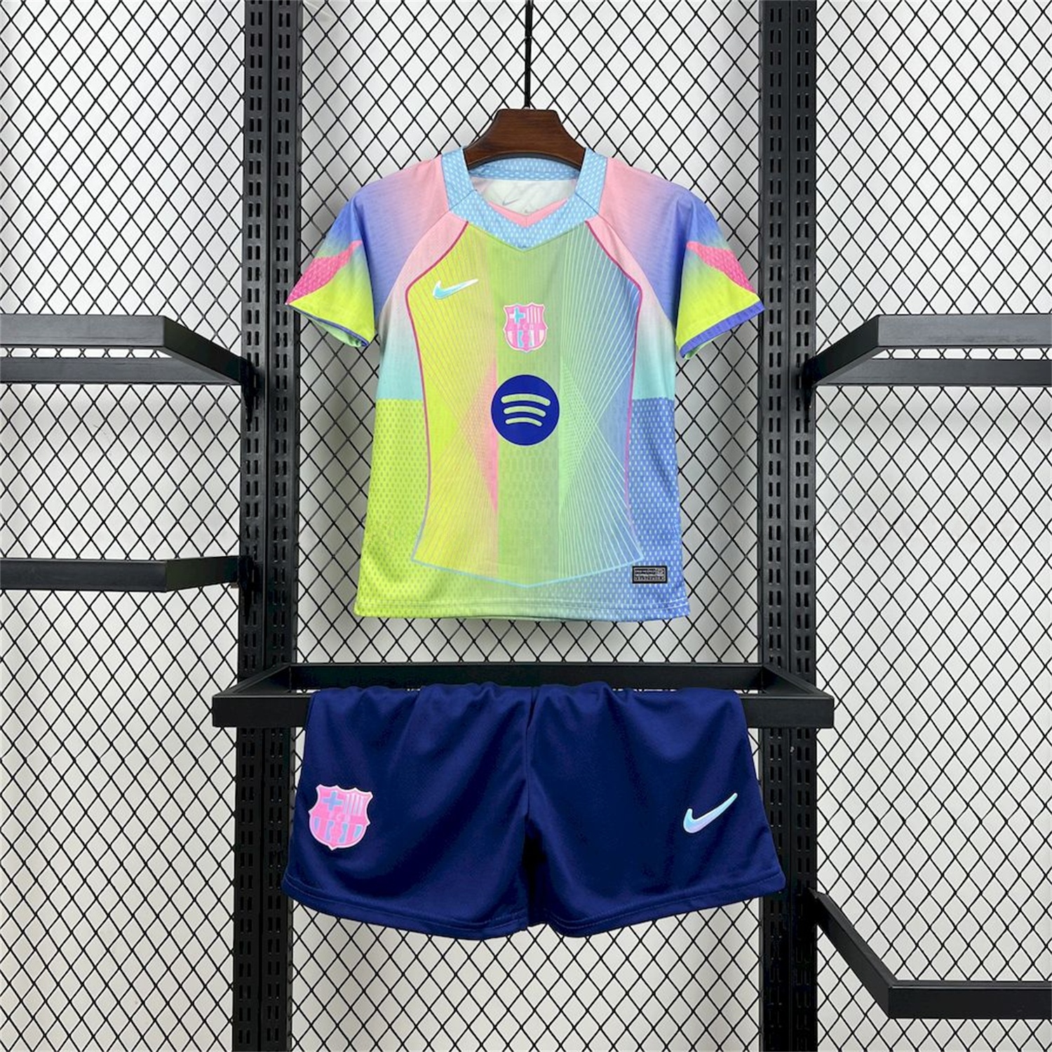 B.A.R.S.A 25-26 T90 White Lines Yellow Blue Gradient Special Kids Kit - ManixJersey