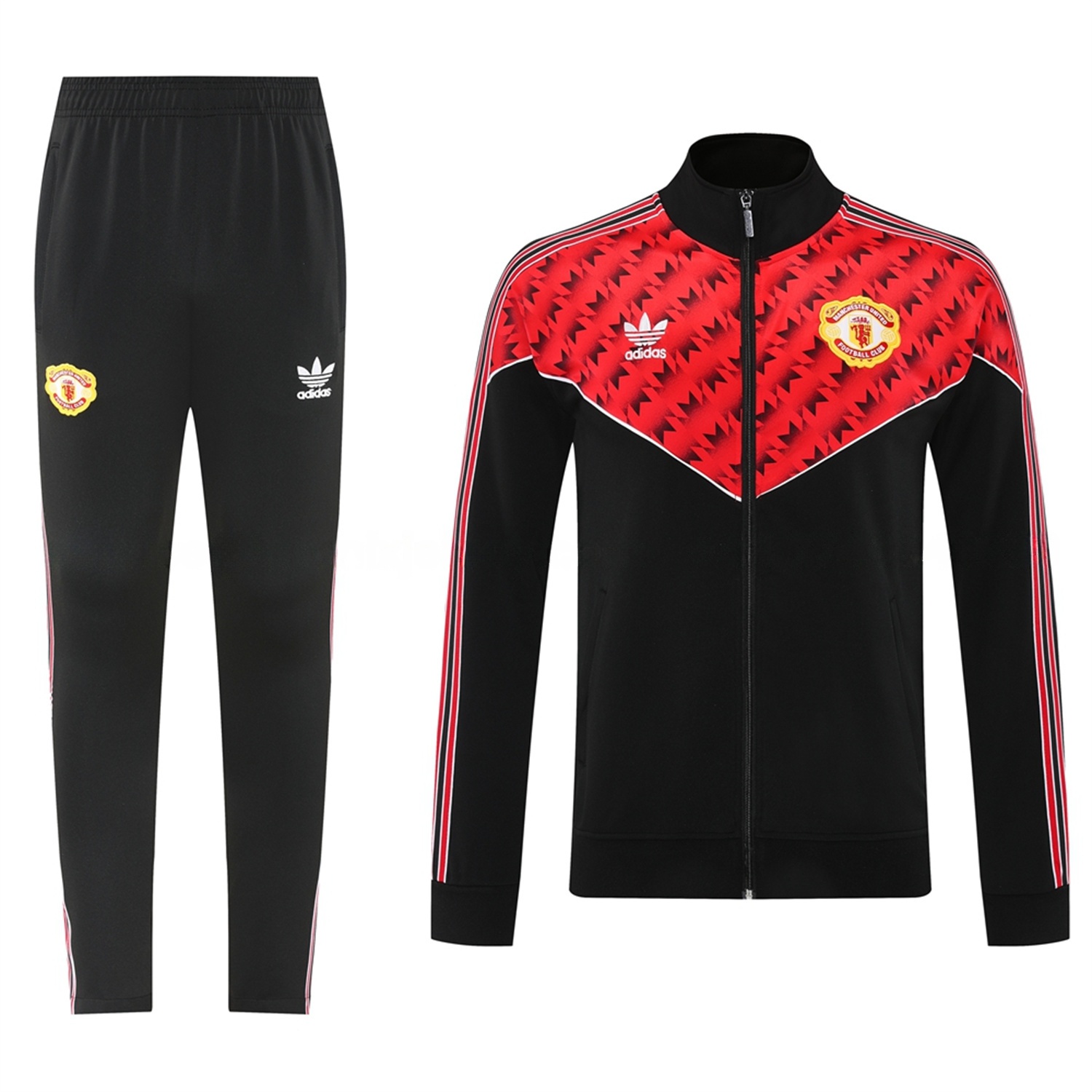 Manchester United 25-26 Bring Back 1991 Jacket Training Tracksuit - Black and Red - ManixJersey
