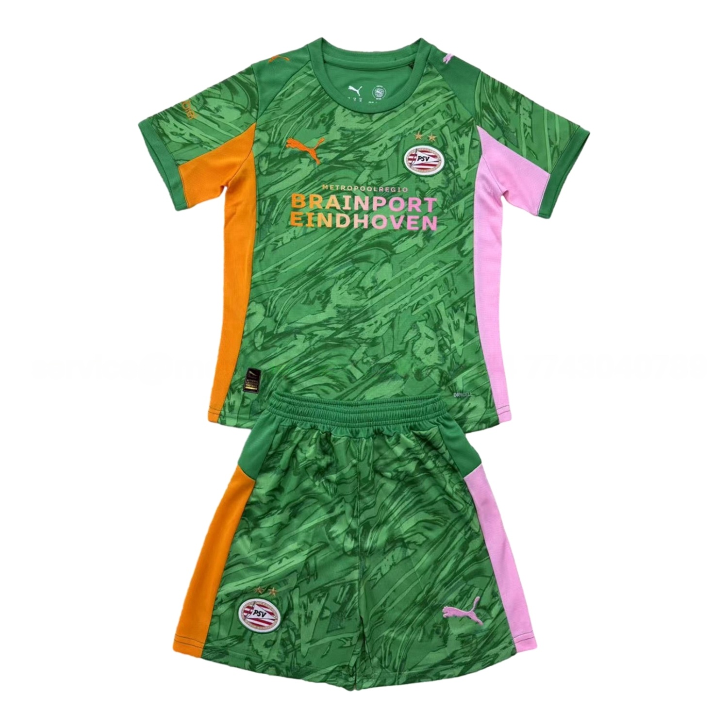 PSV Eindhoven 25-26 Green Goalkeeper Men's Adult Jersey Set - Fans Version - ManixJersey