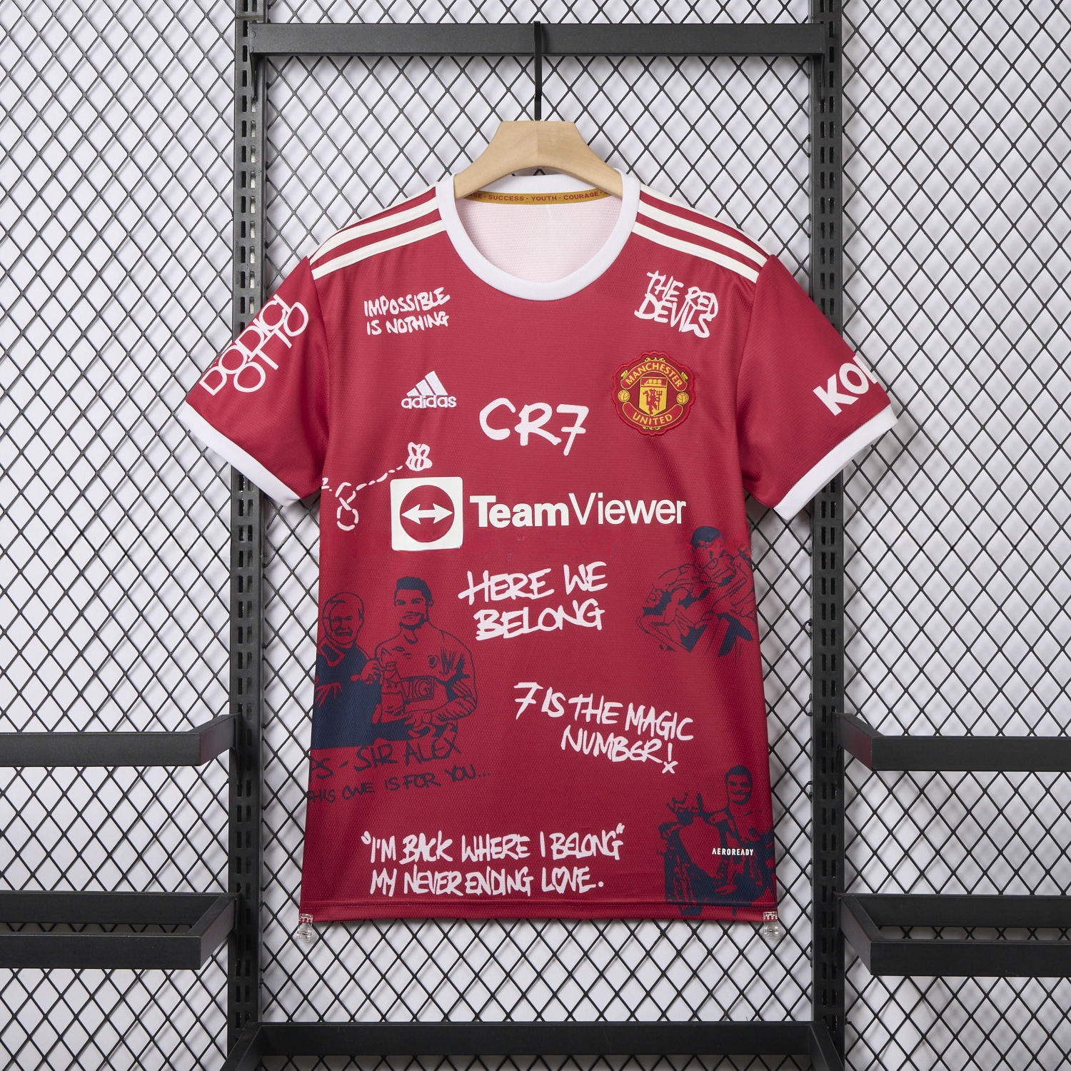 Retro Manchester United 21-22 Home Ronaldo Graffiti Edition Special Edition Jersey - ManixJersey