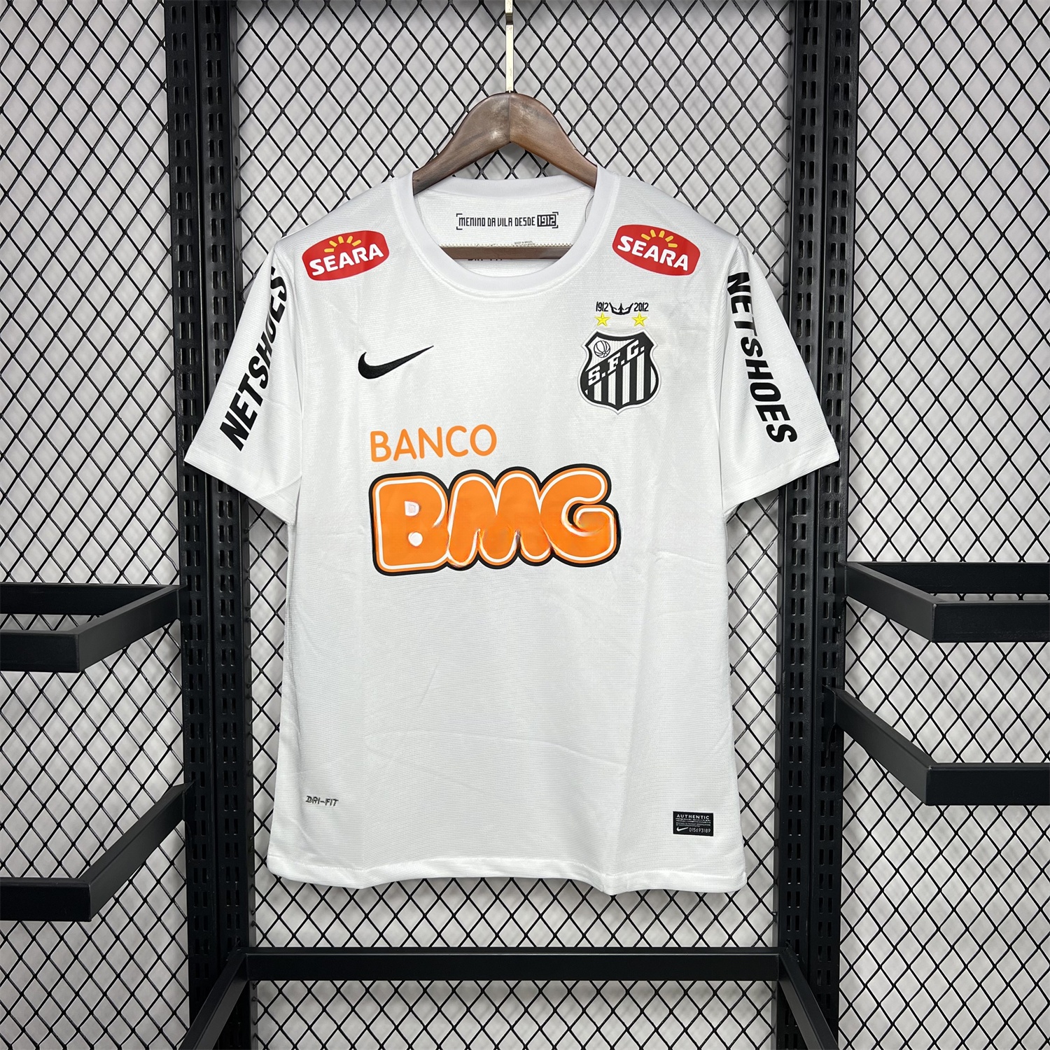 Retro Santos 2012 Centennial Home Jersey with SEARA Sponsor Patch - ManixJersey