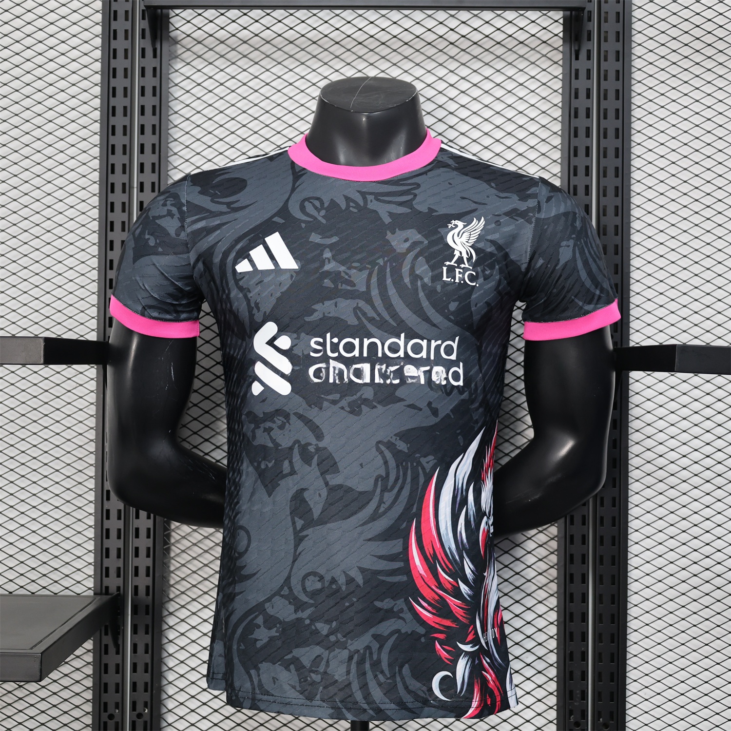 Liver.pool 25-26 Red White Liver.pool Bird Black Special Jersey - Player Version - ManixJersey