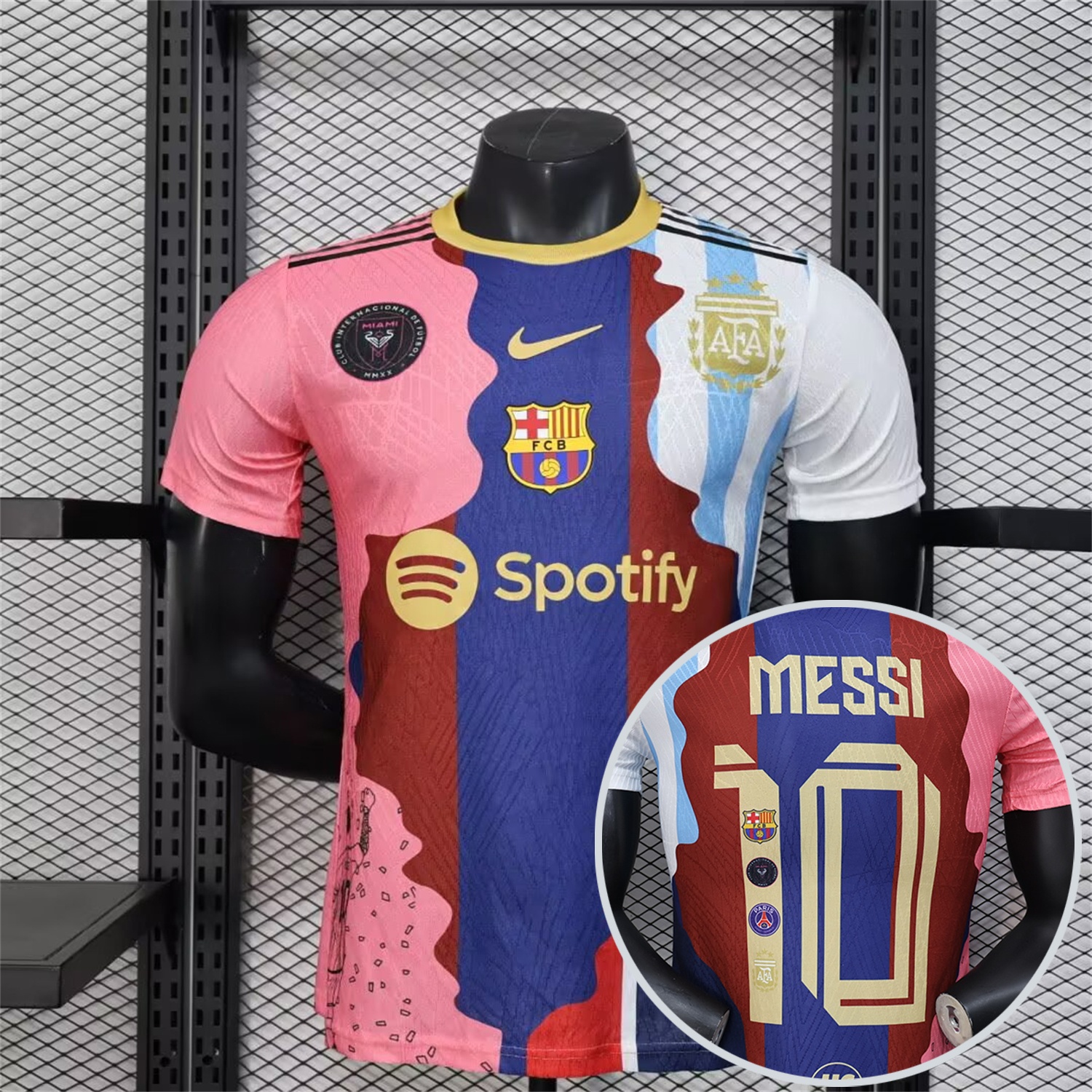 Messi Career Commemorative Jersey - Player Version - INT M.A.M Argentina B.A.R.S.A Paris Saint-Germain PSG - ManixJersey