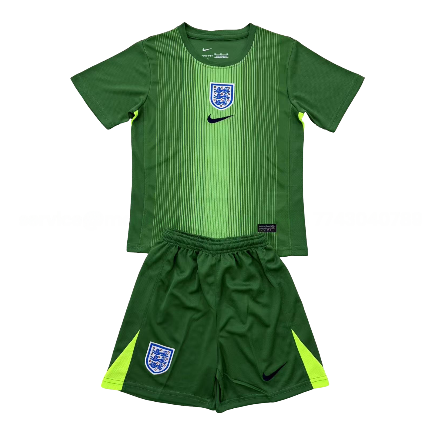 England 25-26 Green Goalkeeper Men's Adult Jersey Set - Fans Version - ManixJersey