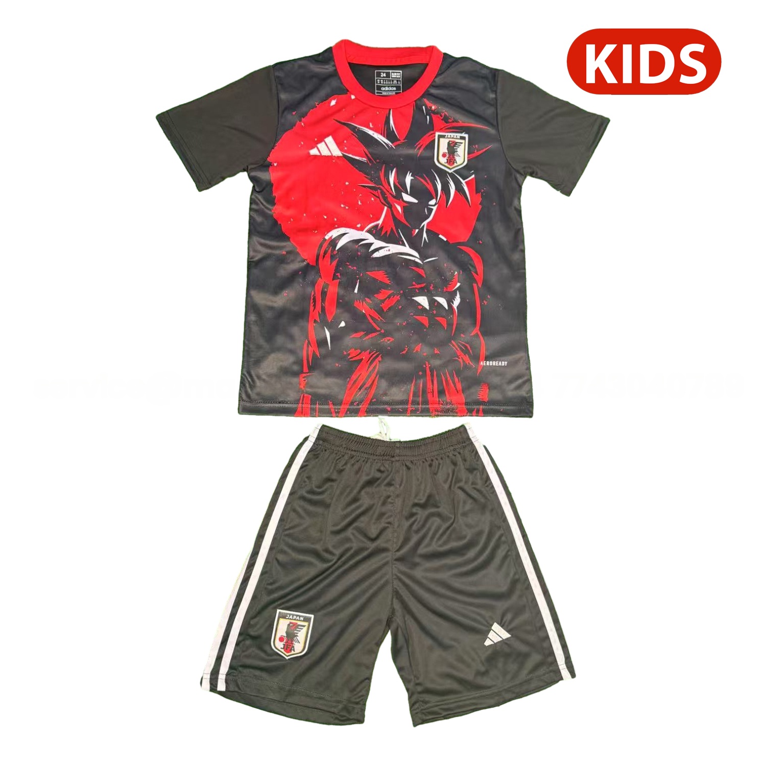 Japan 25-26 Saiyan At Sunset Black Special Kids Kit - ManixJersey