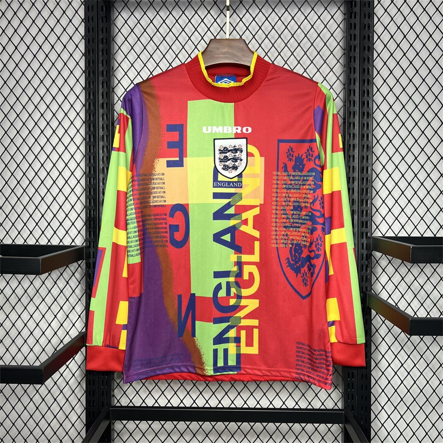 Retro England 1996 Red Goalkeeper Long Sleeve Jersey - ManixJersey
