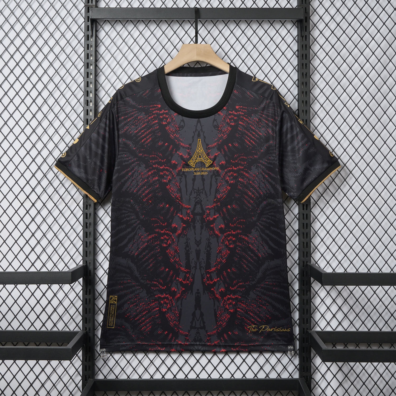 Paris Saint-Germain PSG 25-26 Champions League Commemorative Edition Black Red Eiffel Tower T-shirts - ManixJersey