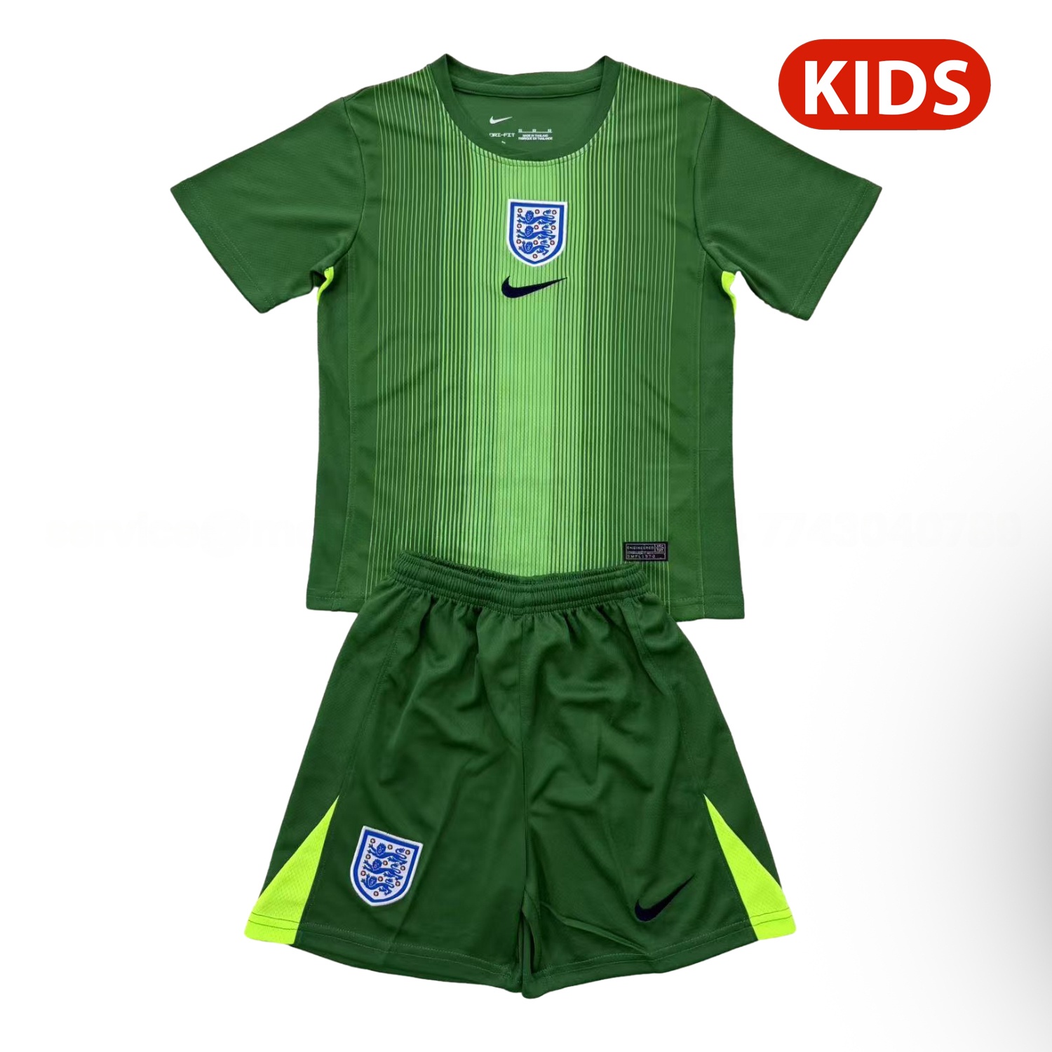 England 25-26 Green Goalkeeper Kids Kit - ManixJersey