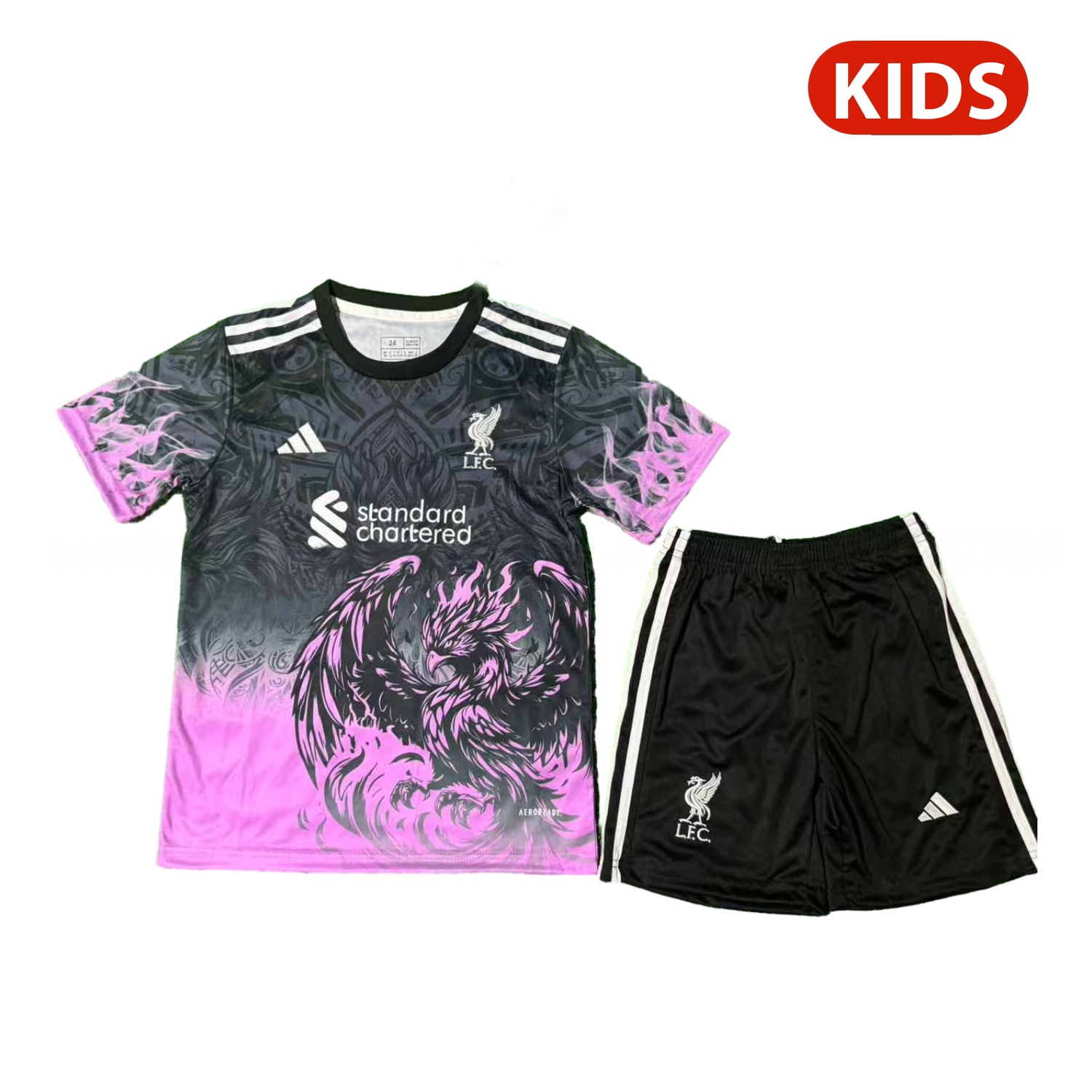 Liver.pool 25-26 Purple Liver.pool Bird Black Special Kids Kit - ManixJersey