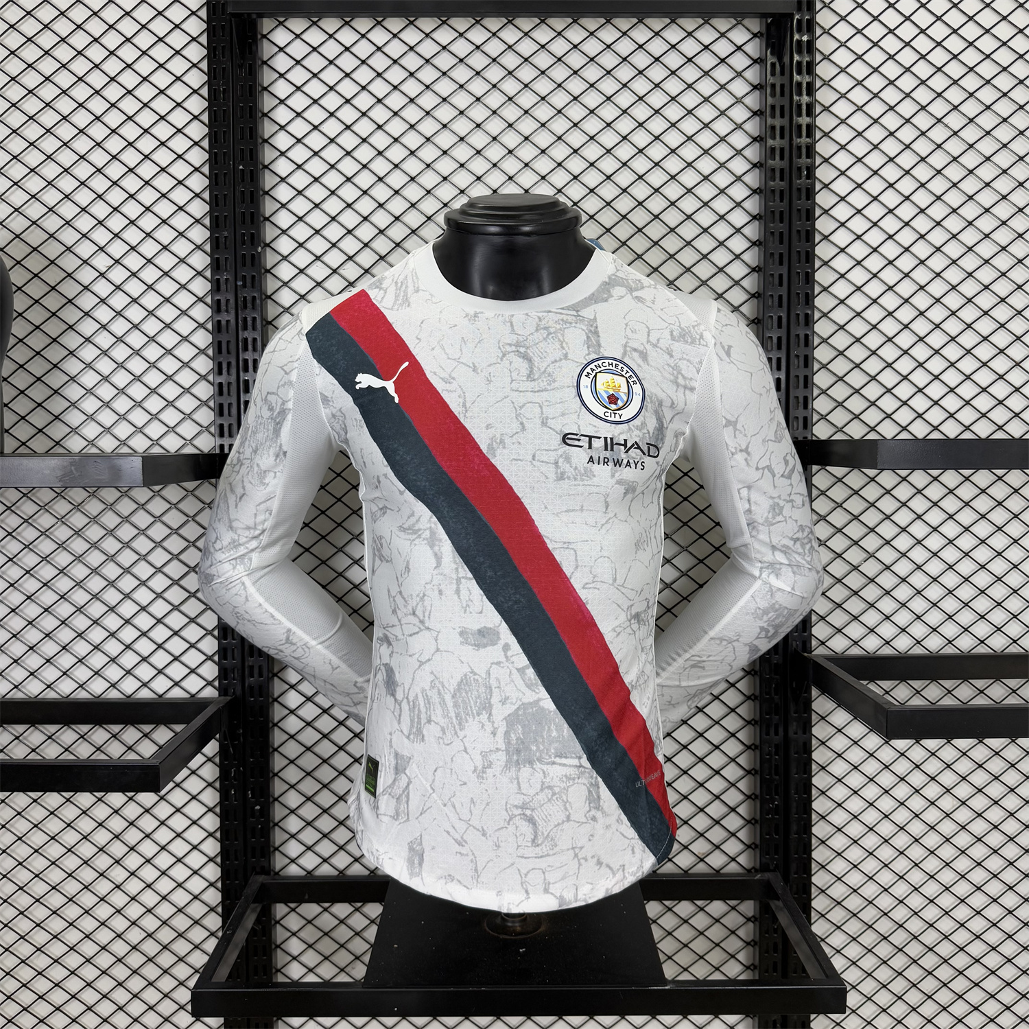 Manchester City 25-26 KidSuper White Long Sleeves Jersey - Player Version - ManixJersey