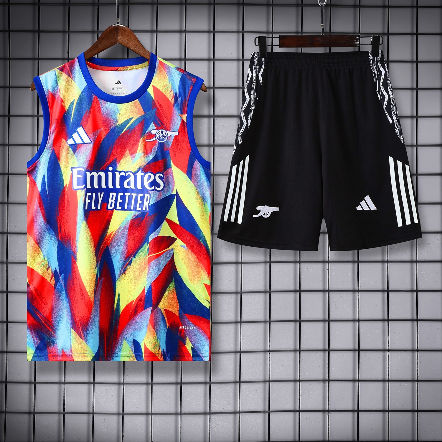 Arsenal 25-26 Vest Training Set - Colorful Festival Vest and Black Shorts - ManixJersey
