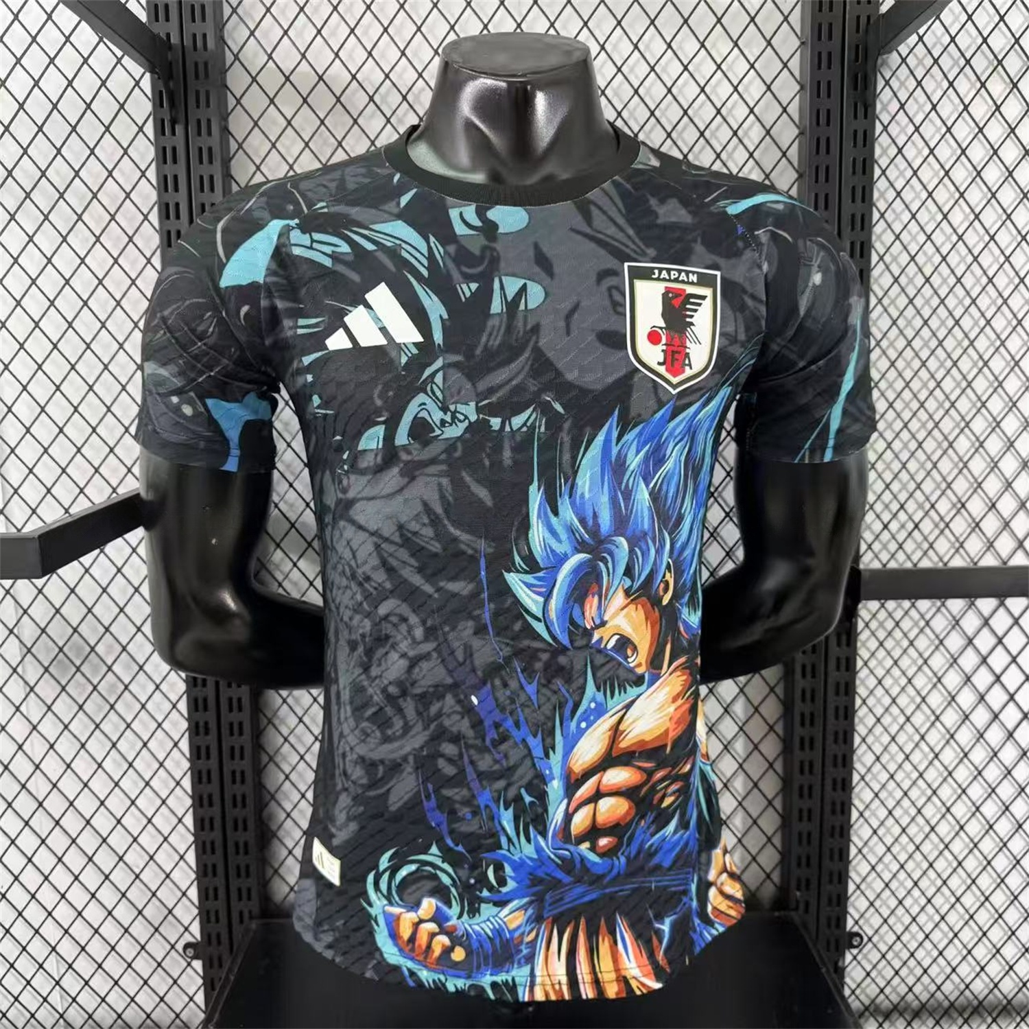 Japan 25-26 Blue Hair Bejita Black Special Edition Jersey - Player Version - ManixJersey