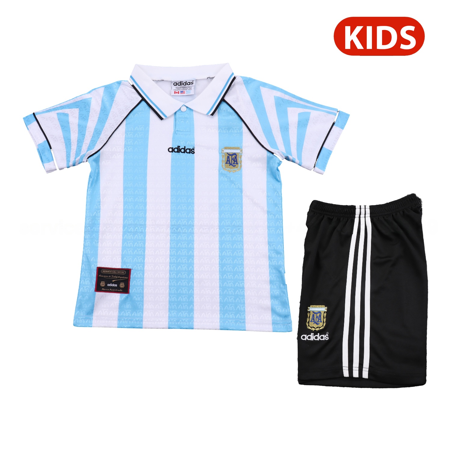 Retro Argentina 1996-97 Home Kids Kit - ManixJersey