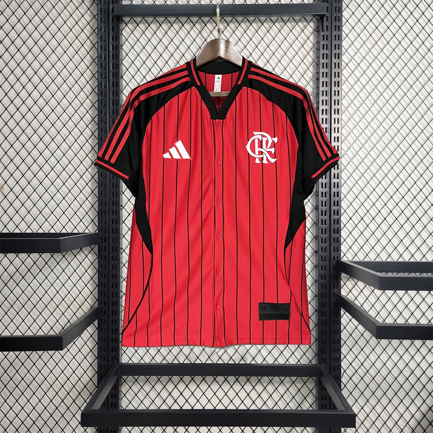Flamengo 25-26 Red Baseball Jersey with Black Stripes - ManixJersey