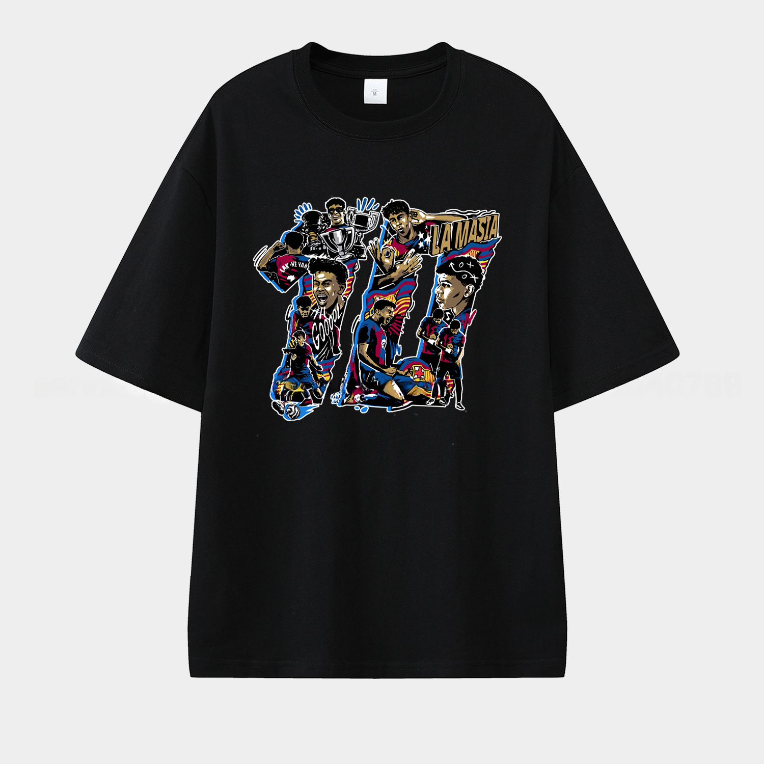 LAMINE YAMAL - Barcelona No. 10 Glories Collage 2025 Unisex Pure Cotton T-shirt - ManixJersey