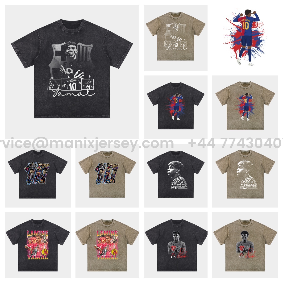 LAMINE YAMAL - Barcelona No. 10 Legend Continues 2025 Oversized Washed T-Shirt - ManixJersey