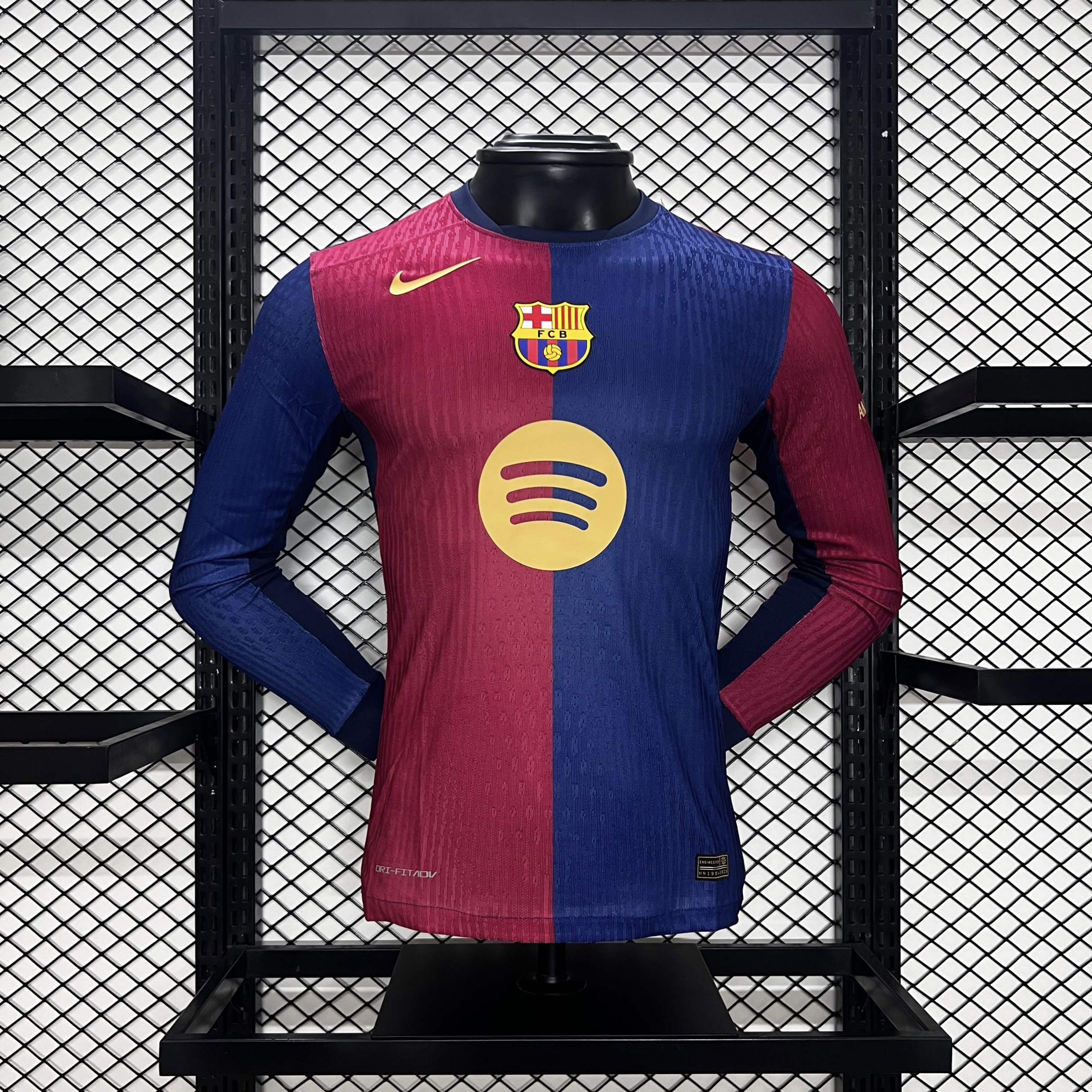 Barcelona 24-25 Home Long Sleeve Jersey with Big Logo - Player Version - ManixJersey