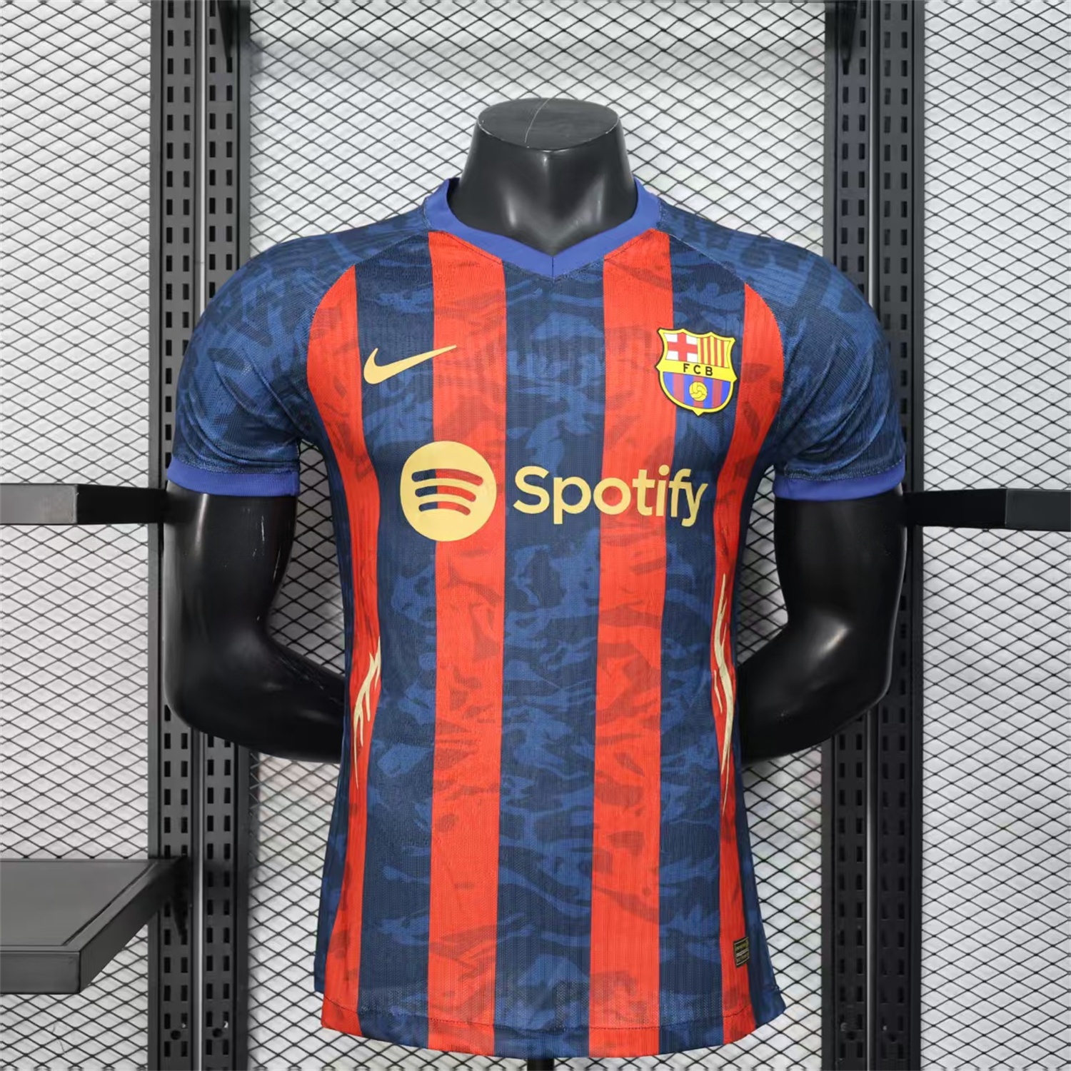 Barcelona 25-26 Yellow Spotify Logo Red & Blue Lines Special Jersey - Player Version - ManixJersey