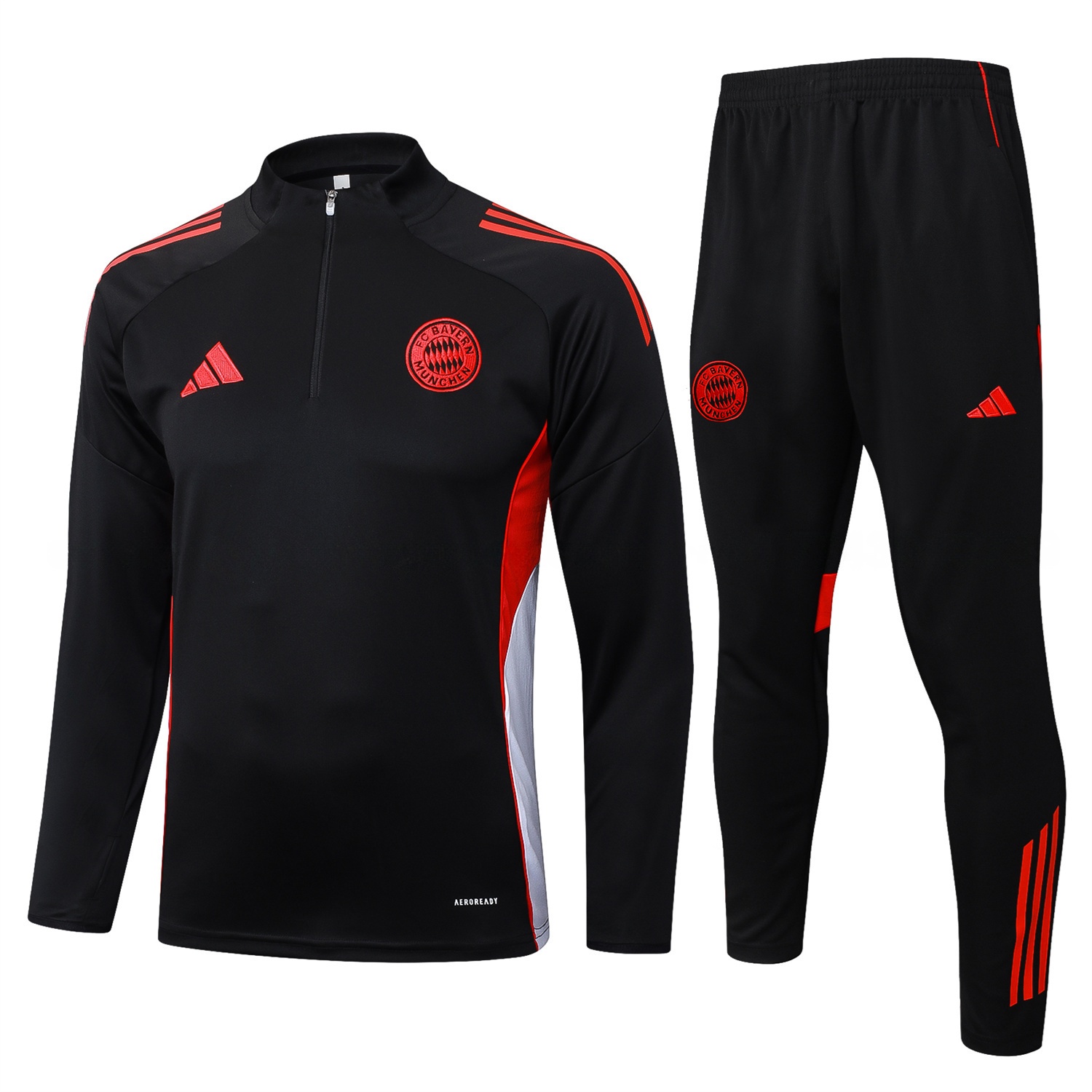 Bayern Munich 25-26 Long Sleeves Training Set - Black Top & Pants with Orange Badge - ManixJersey