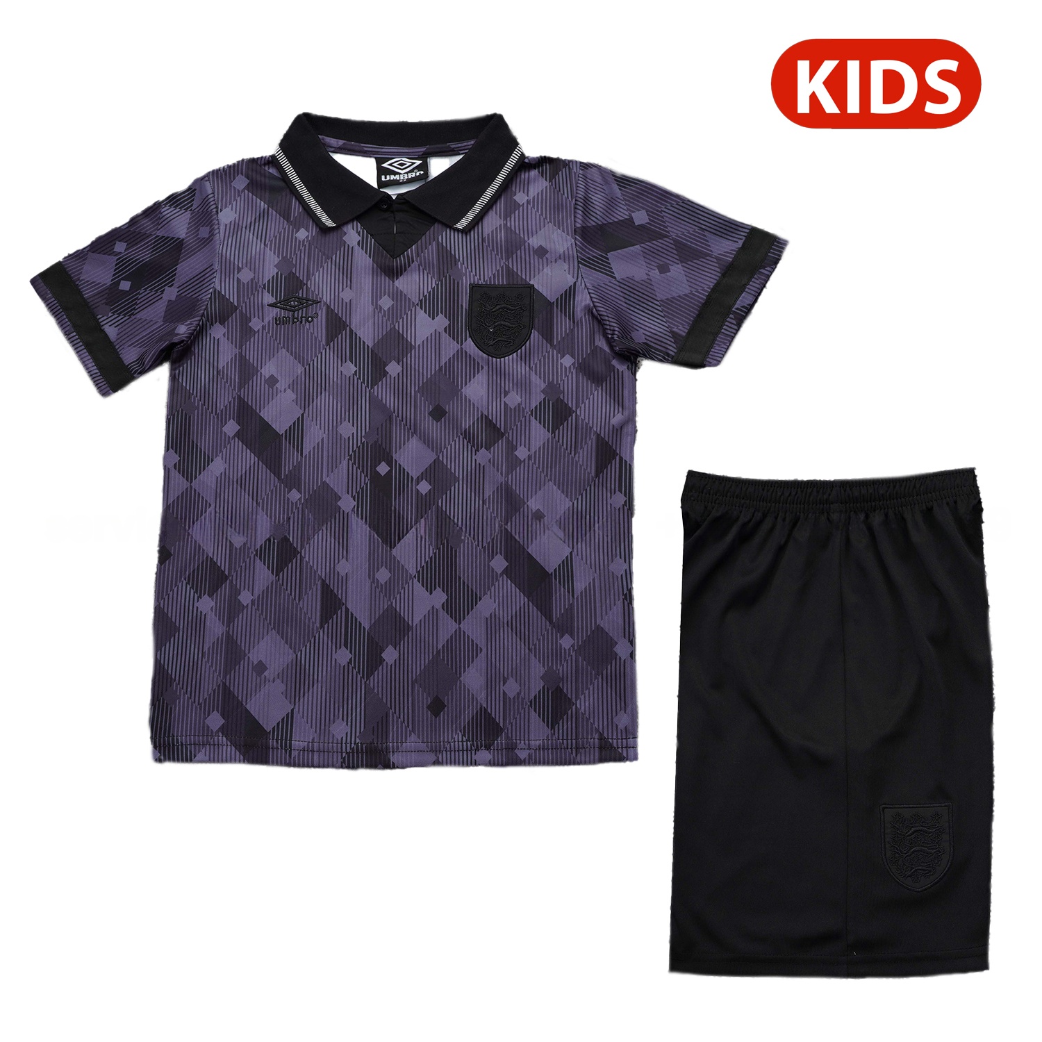 Retro England 1990 Black Special Kids Kit - ManixJersey