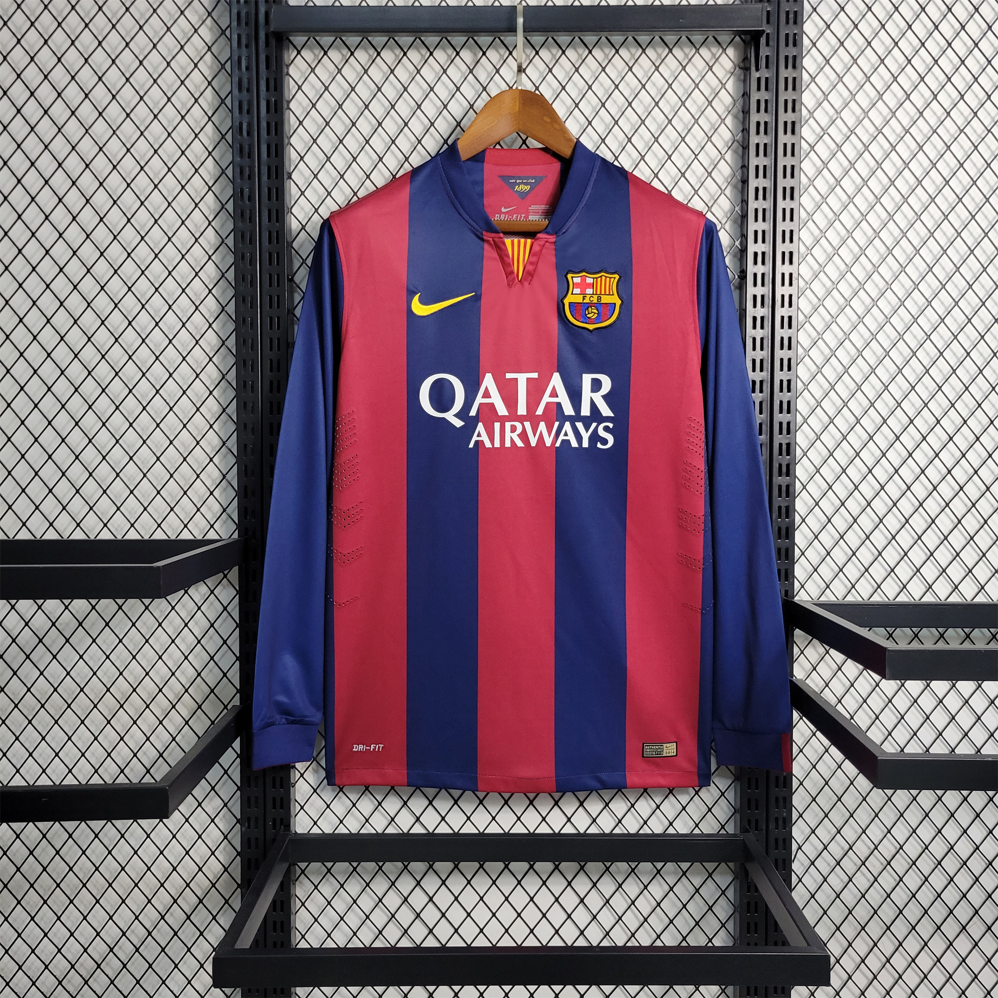 Retro Barcelona 14-15 Home Stadium Long Sleeve Jersey - ManixJersey