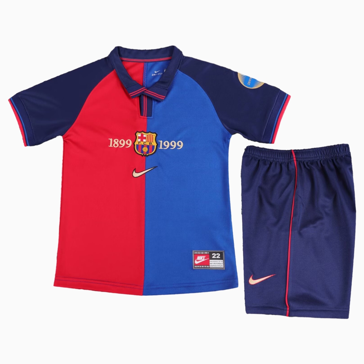 Retro Barcelona 99-00 Home 100th anniversary Kids Kit - ManixJersey