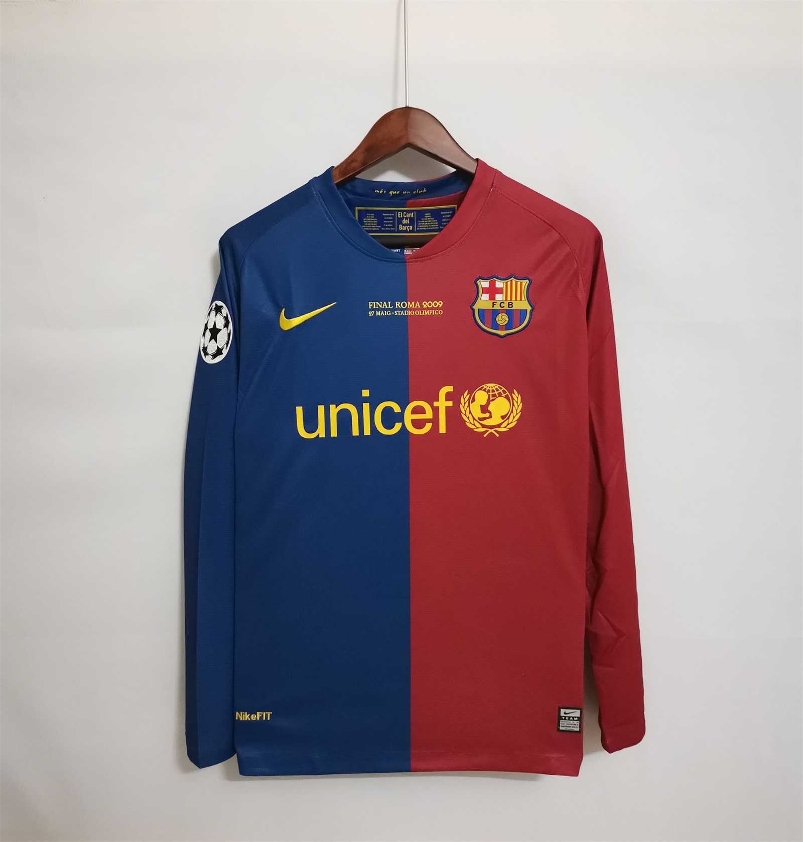 Retro Barcelona 08-09 Home Long Sleeve Jersey - ManixJersey