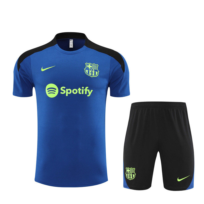 Barcelona 24-25 Short-Sleeve Training Set - Blue and Black - ManixJersey