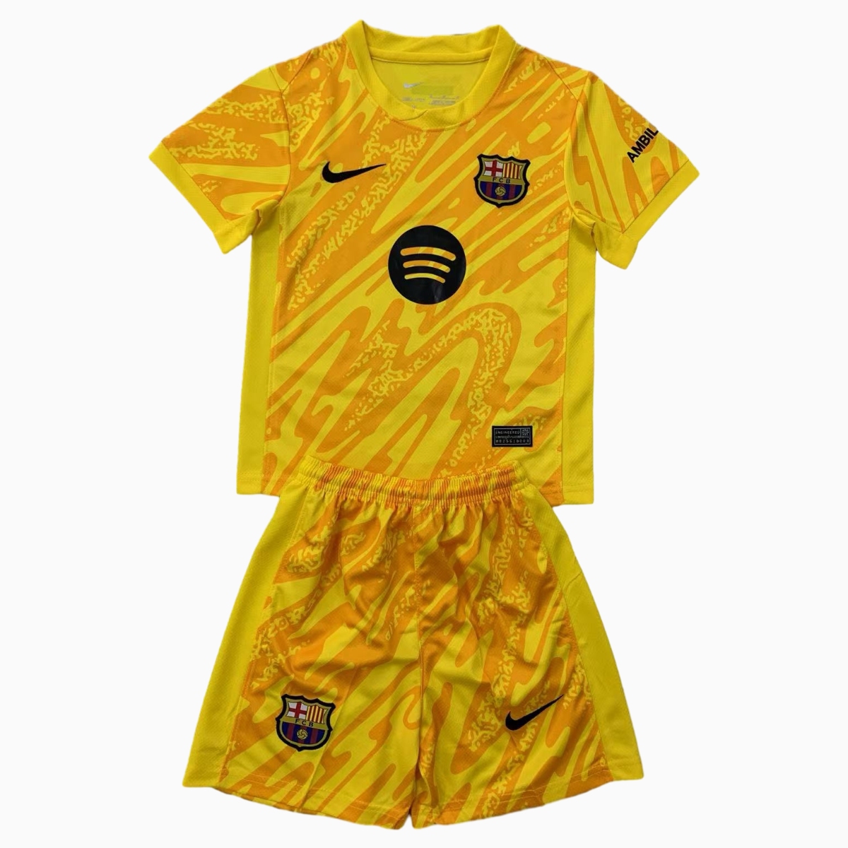 Barcelona 24-25 Yellow Goalkeeper Kids Kit - ManixJersey
