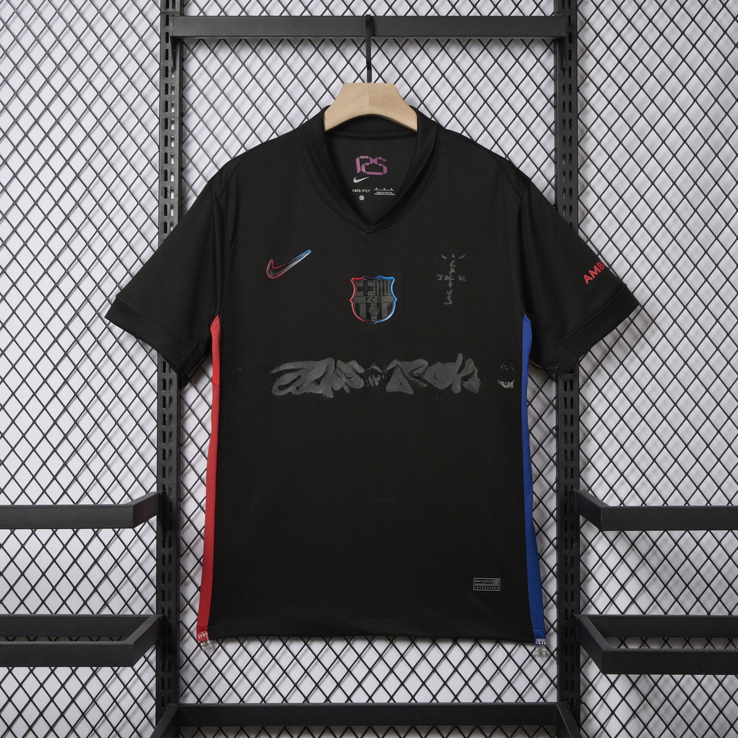 Barcelona x Travis Scott 24-25 Away Pure Black Jersey - Fans Version - ManixJersey