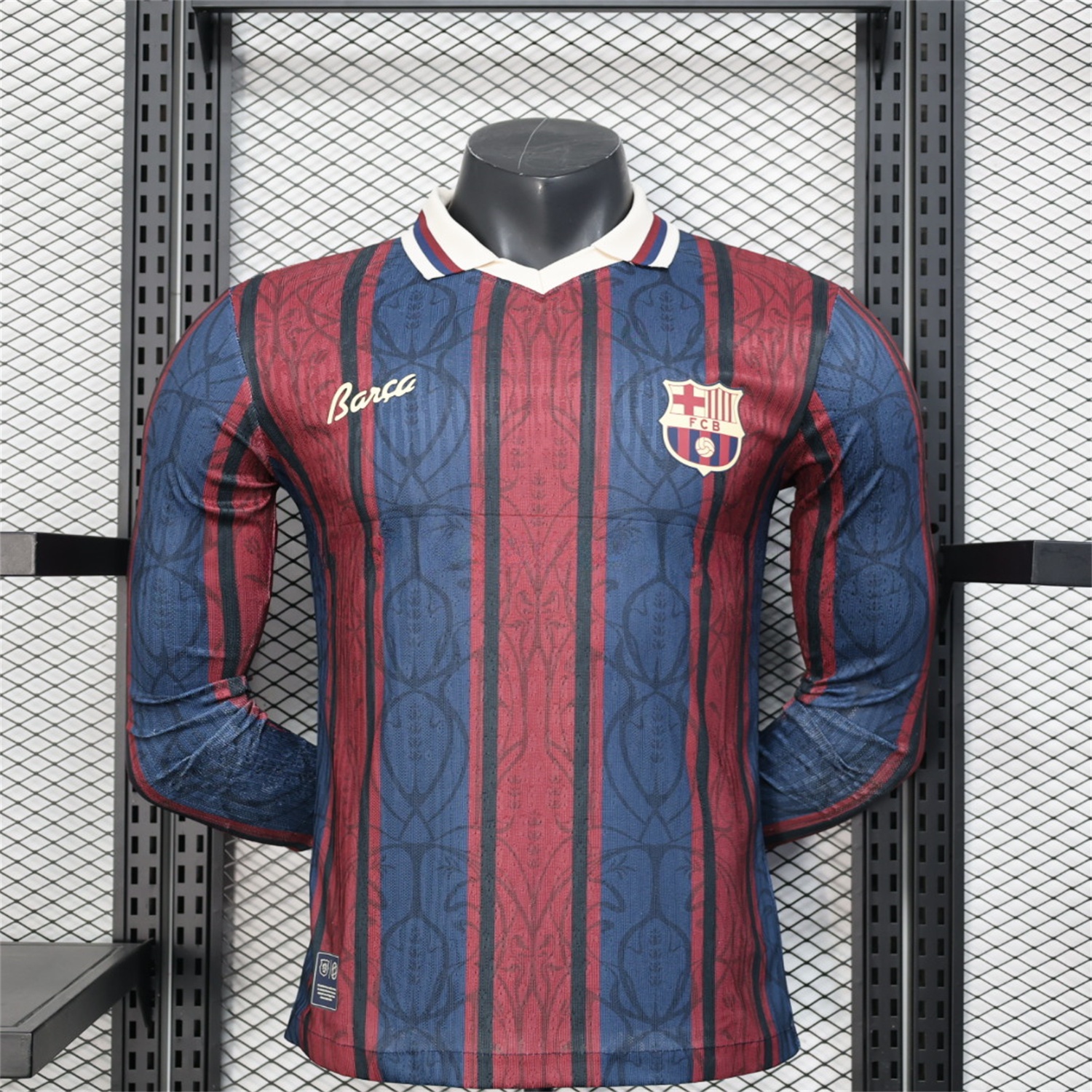 Barcelona 25-26 125th Anniversary Throwback Long Sleeves Jersey - Player Version - ManixJersey