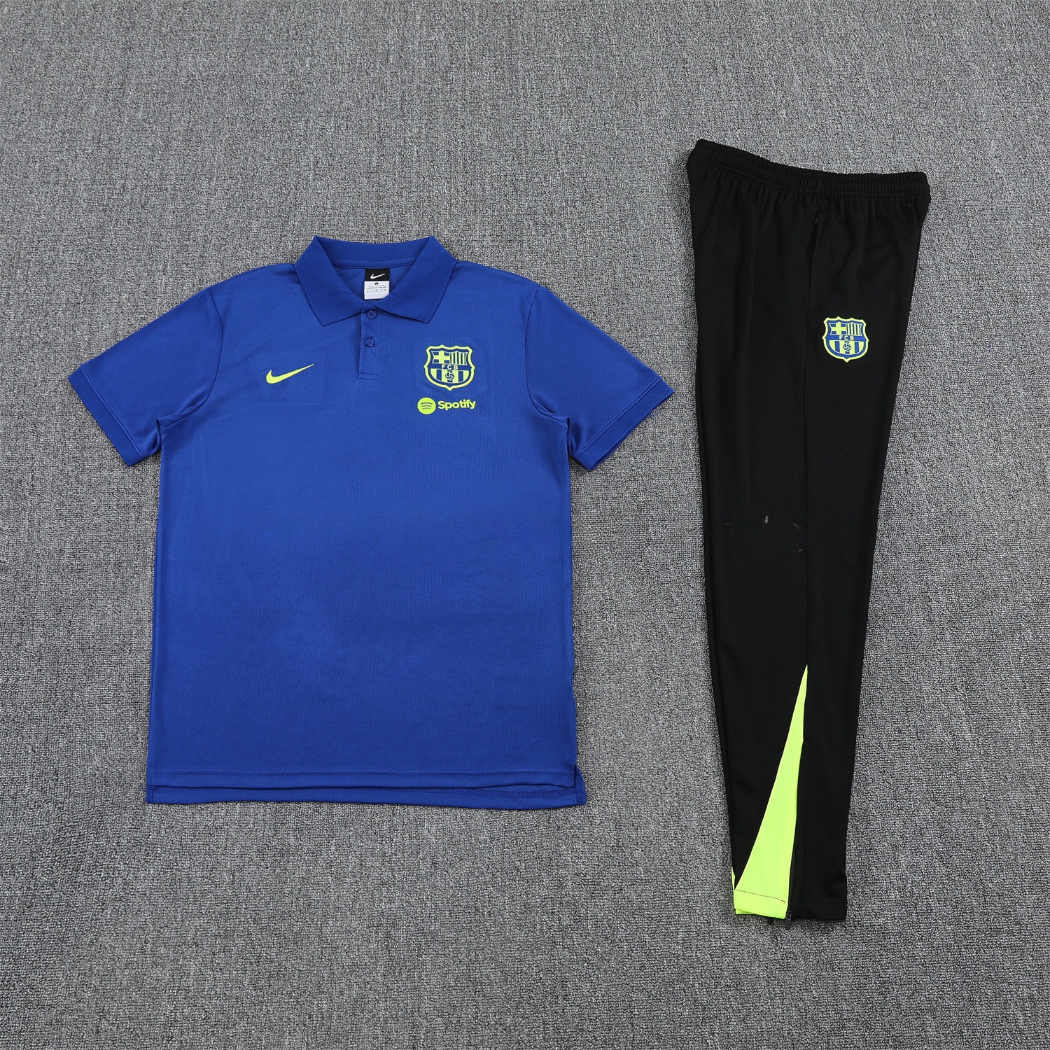 Barcelona 25-26 POLO Short-Sleeve Training Set - Blue Top and Black Pants - ManixJersey