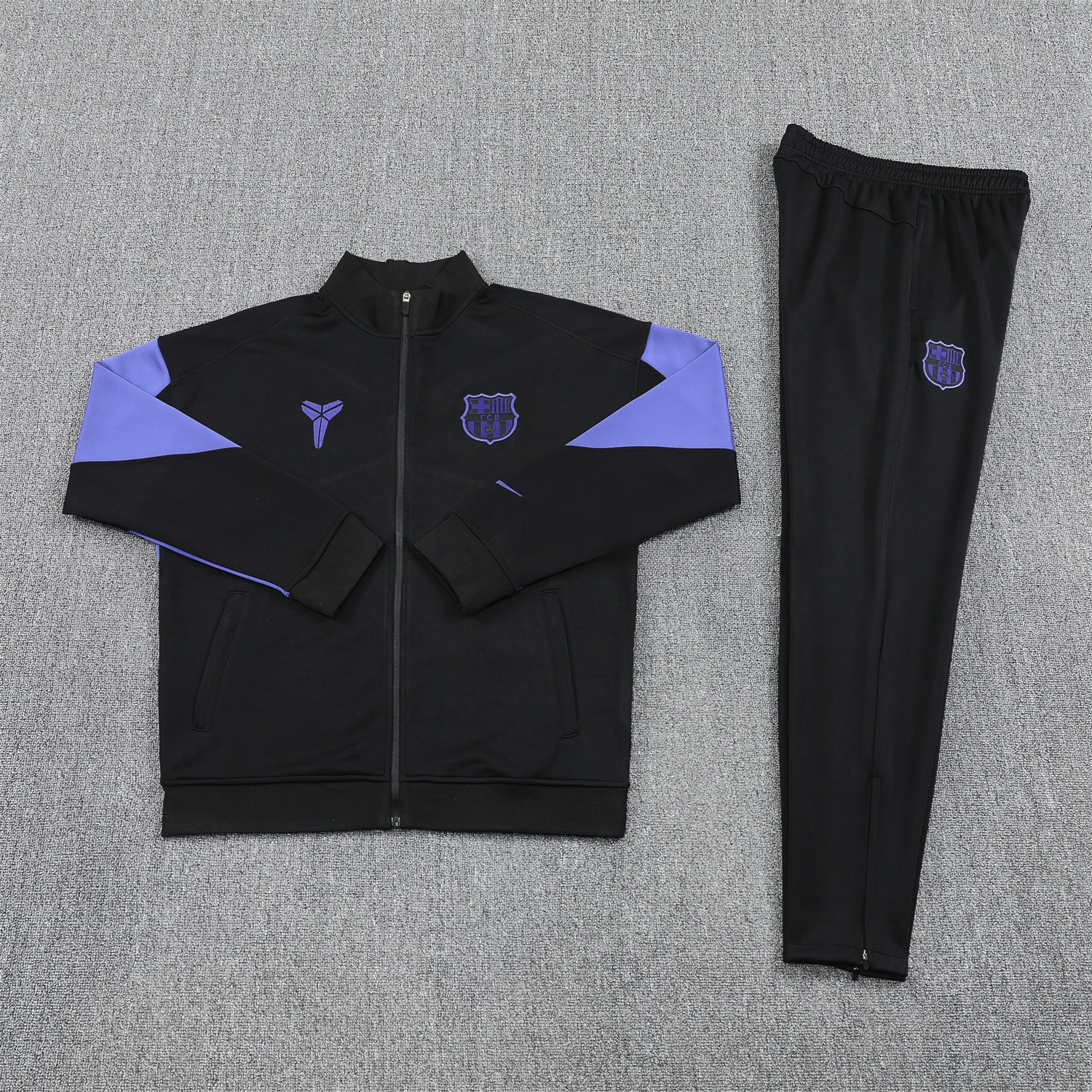 Barcelona 25-26 Jacket Training Tracksuit - Black Purple Jackets & Black Pants - ManixJersey