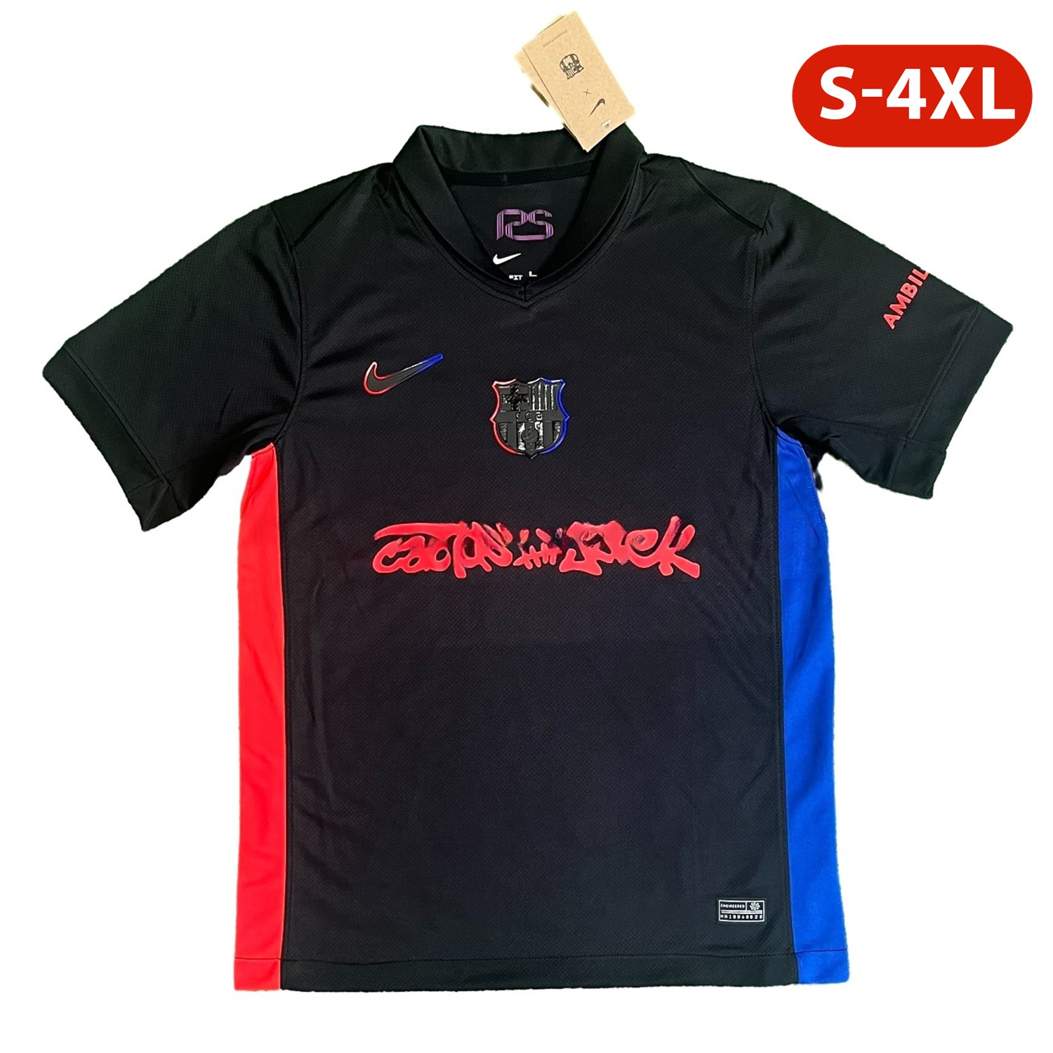 Barcelona x Travis Scott 24-25 Away Jersey with Red Logo - Fans Version - ManixJersey