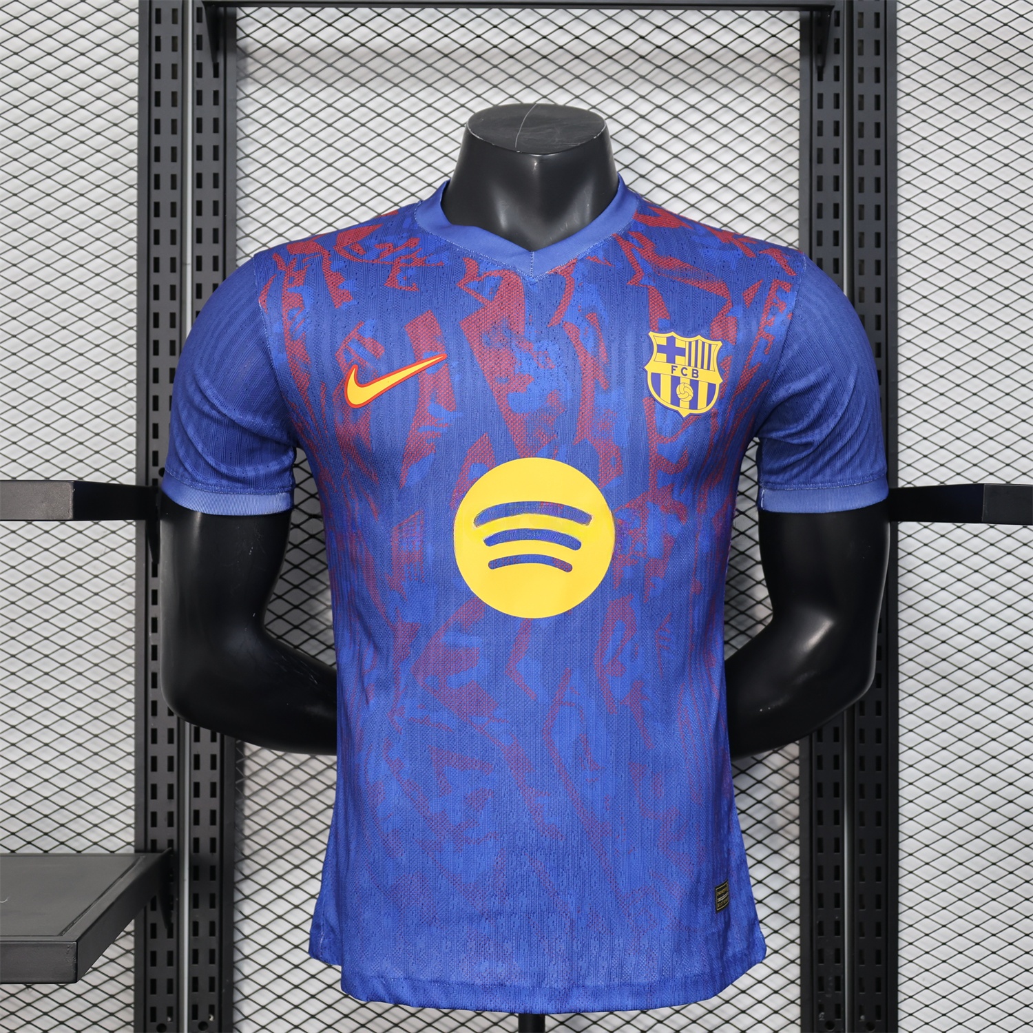 Barcelona 25-26 Blue Gradient and Red Shaped Pattern Pattern Jersey - Player Version - ManixJersey