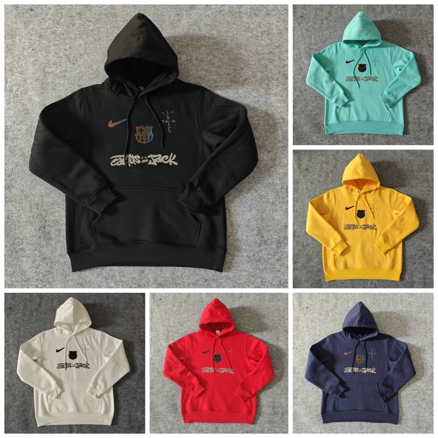 Barcelona x Travis Scott Team Logo Centered Unisex Pullover Hoodie - ManixJersey